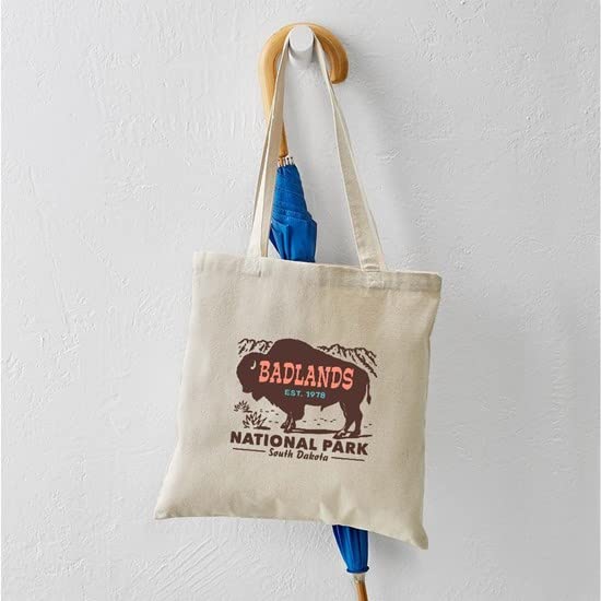 Badlands National Park Canvas Tote Bag - Eco-Friendly Reusable Shopping Bag for Groceries, Beach & Travel | Durable Natural Cotton Carryall