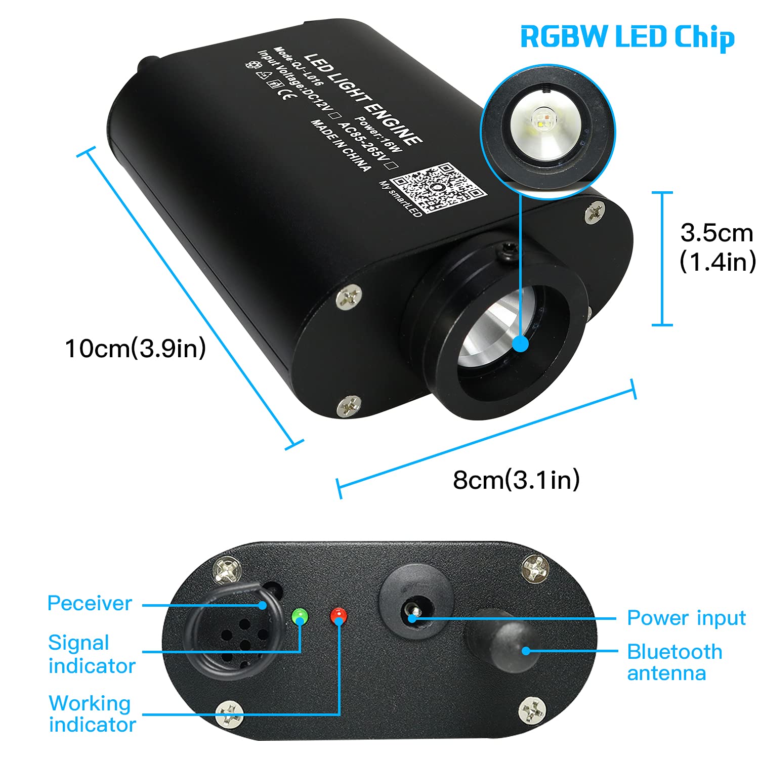 AMKI 16W Fiber Optic LED Star Ceiling Lights Kit - APP & Remote Control, Sound Activated Mode for Car & Home Decoration (550pcs 0.75mm/0.03in Fiber Strands, 13.1ft/4m) - Perfect for Bedroom, Theater, Party & Romantic Ambiance Lighting