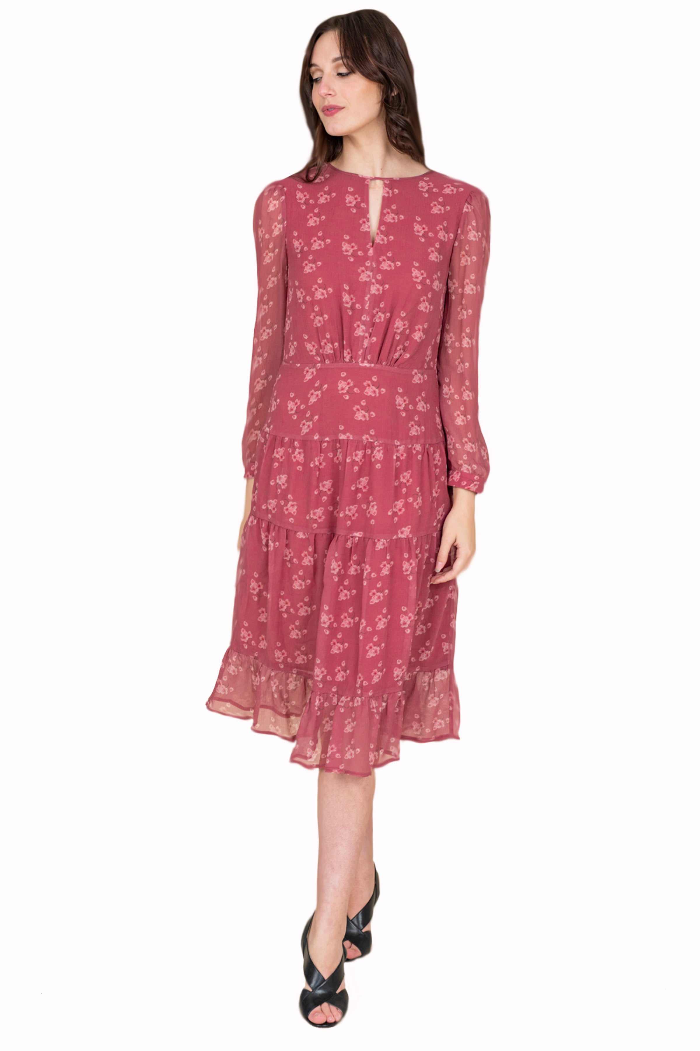 Floral Fit and Flare Dress for Women - Summer Casual & Party Wear - Elegant A-Line Dress for Brunch, Wedding Guest, Date Night