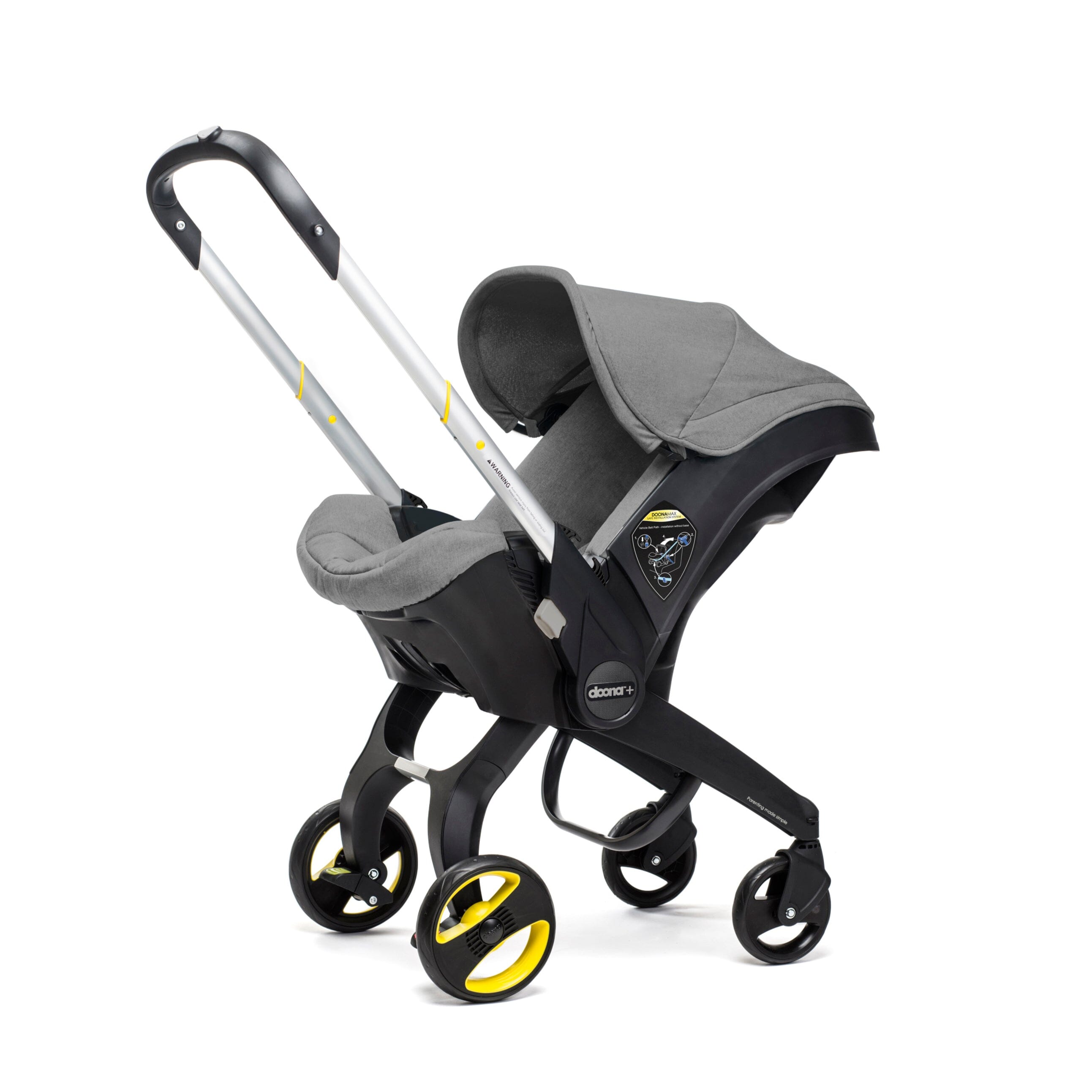 Doona+ Infant Car Seat & Stroller with Base - Storm Grey | All-in-One Travel System for Newborns | Perfect for Airports, Shopping & Daily Outings
