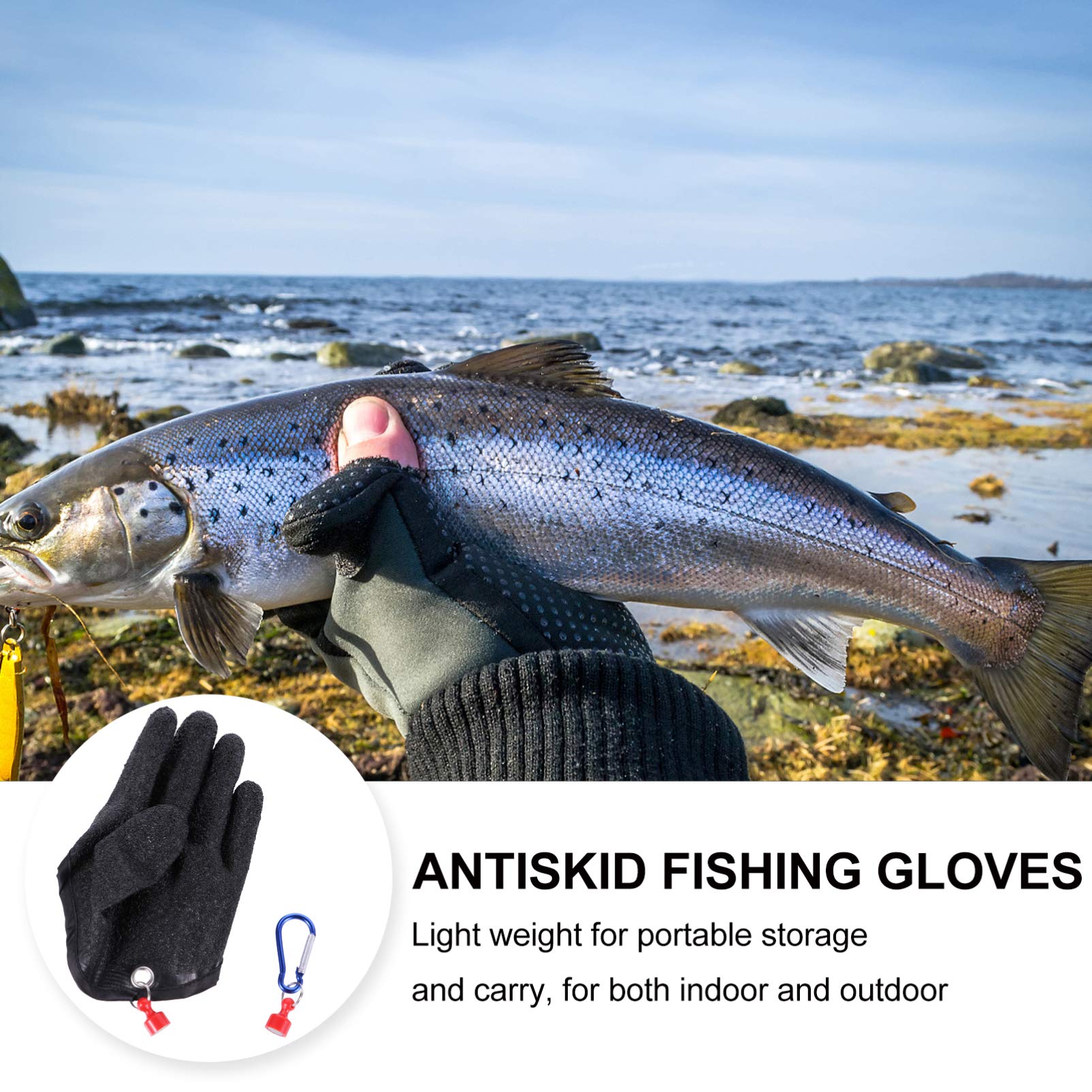 BESPORTBLE Fishing Gloves for Men - Puncture Resistant, Non-Slip Grip - Ideal for Saltwater, Freshwater, Ice Fishing & Kayak Angling