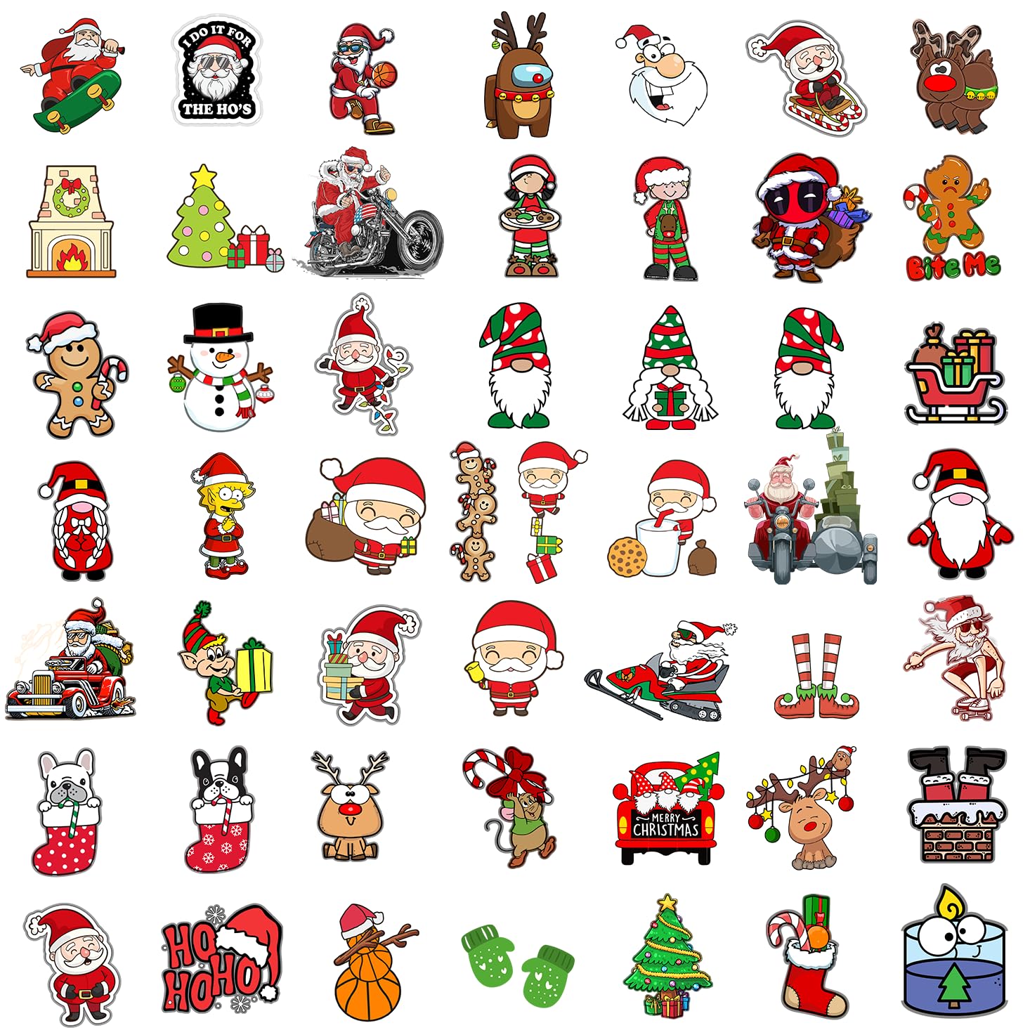 100 Pcs Cute Merry Christmas Stickers for Kids - Funny Holiday Stickers for Water Bottles, Gifts & Xmas Party Decorations - Perfect for DIY Crafts, Scrapbooking & Christmas Gift Wrapping