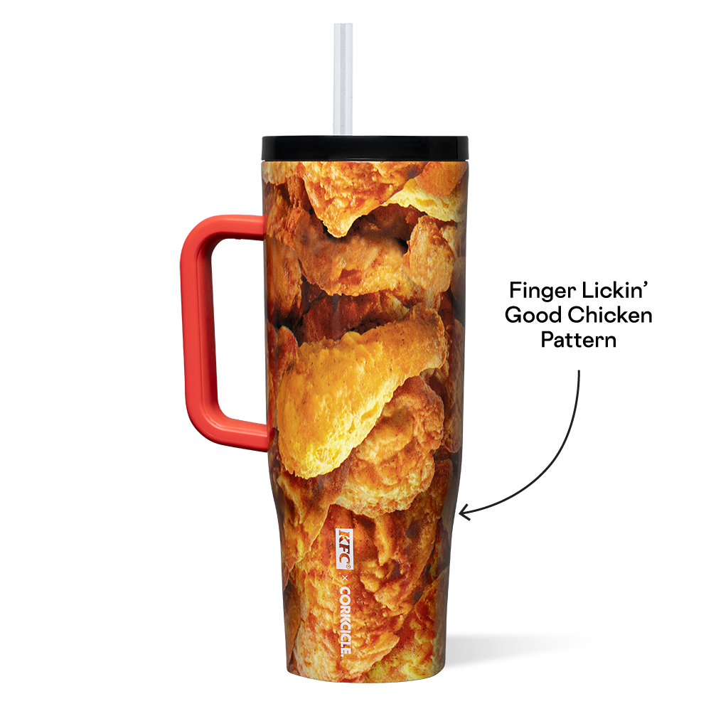 KFC x Corkcicle Cruiser 16oz Stainless Steel Tumbler with Straw - Insulated Travel Mug for Hot & Cold Drinks - Perfect for Commuting, Camping, and Office Use