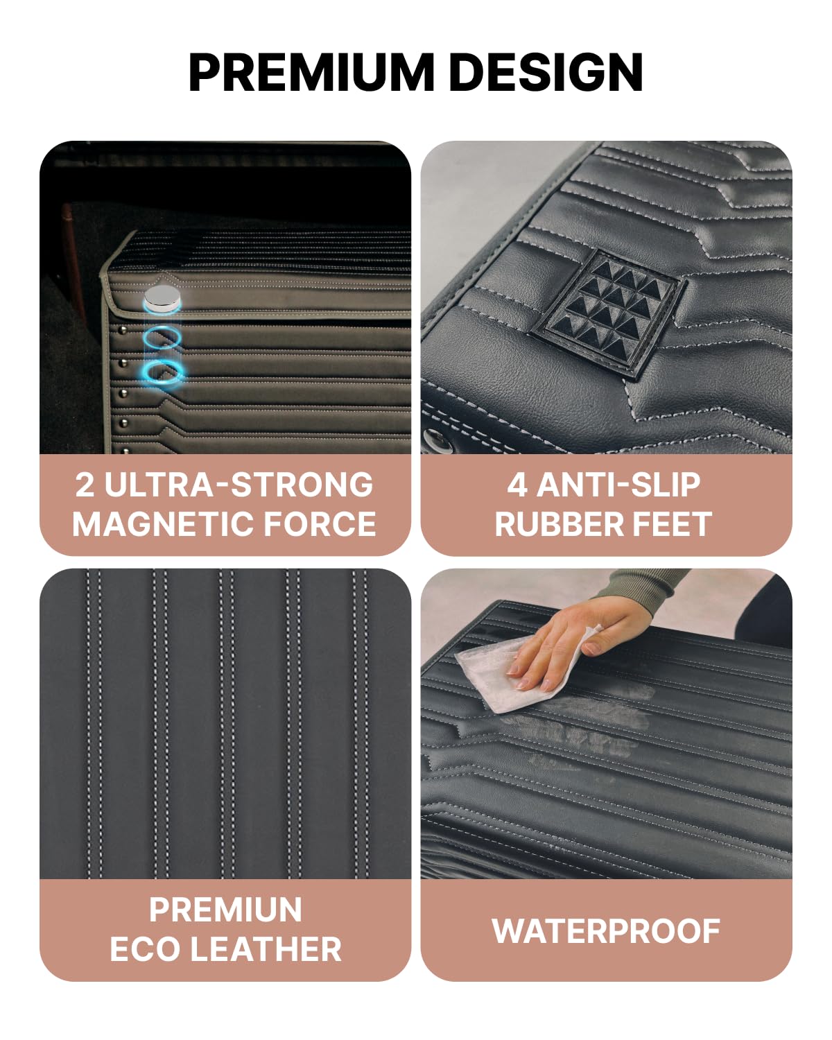 Premium Foldable Trunk Organizer for SUVs & Cars - 21.6 Inch Black Storage Box with Modern Design | Perfect for Road Trips, Grocery Shopping & Vehicle Organization
