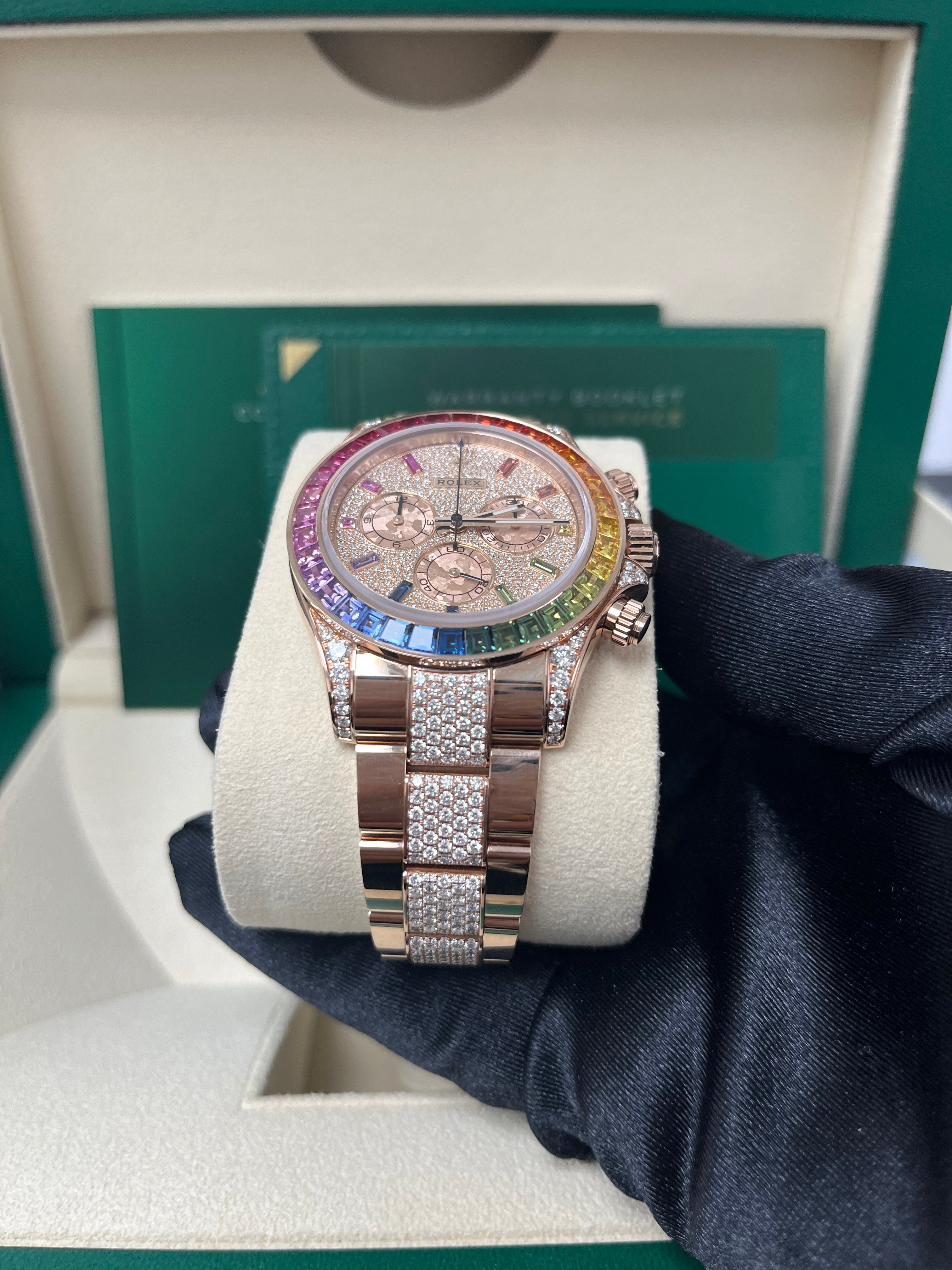 Rolex Cosmograph Daytona Everose Gold Diamond Rainbow Watch Ref# 116595RBOW - Luxury Swiss Men's Chronograph for Gifts, Collections & Special Occasions