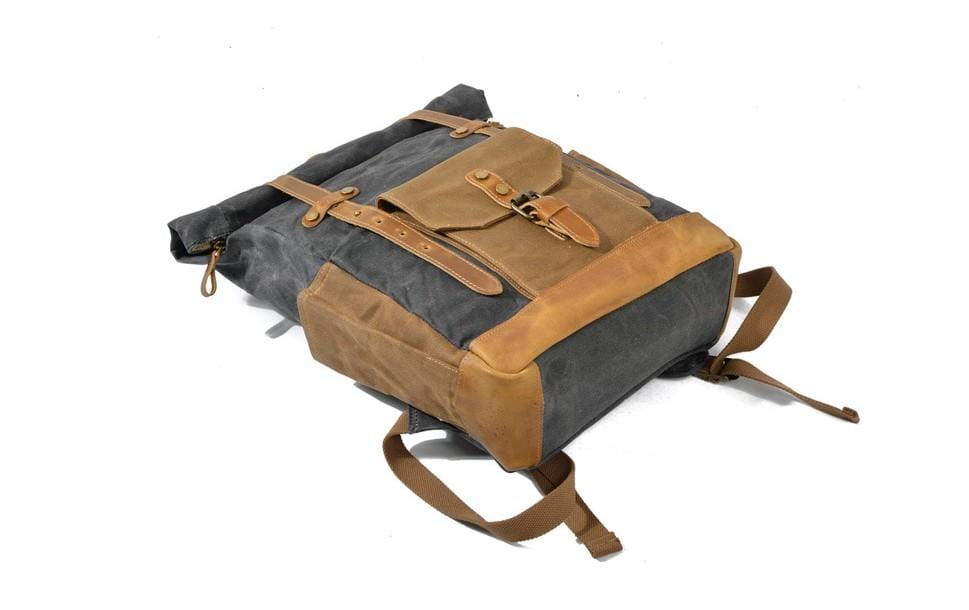 Durable Waxed Canvas Backpack for Men & Women - Waterproof Rucksack for Travel, Hiking & Daily Commute