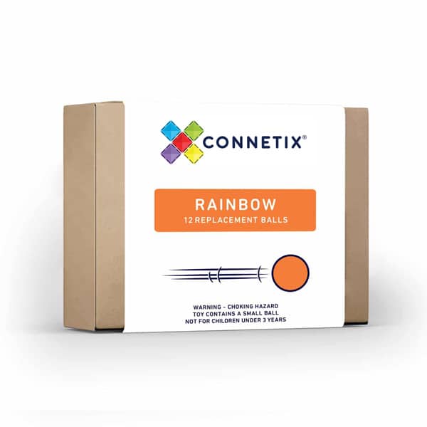 Connetix 12-Pack Wooden Rainbow Balls - Educational Sensory Toys for Kids, Montessori Learning & Creative Play - Perfect for Daycare, Preschool & Home Activities