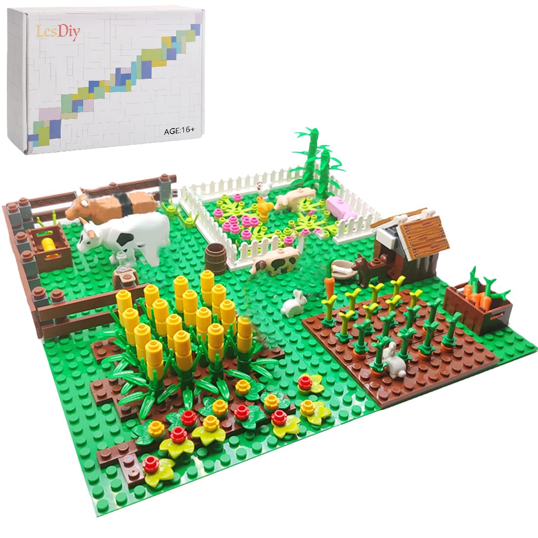ENGINEDIY Natural Fields Building Kit - Creative DIY Construction Toys for Kids & Adults, Includes Figures & Baseplate, Lego-Compatible - Perfect for STEM Learning, Home Decor & Gift Ideas