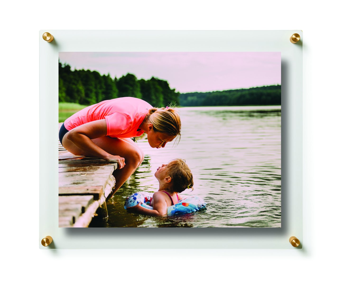 Premium Double Panel Acrylic Floating Frames - Gold Display for Artwork, Photos & Memorabilia - Perfect for Home Decor, Gallery Walls & Office Displays