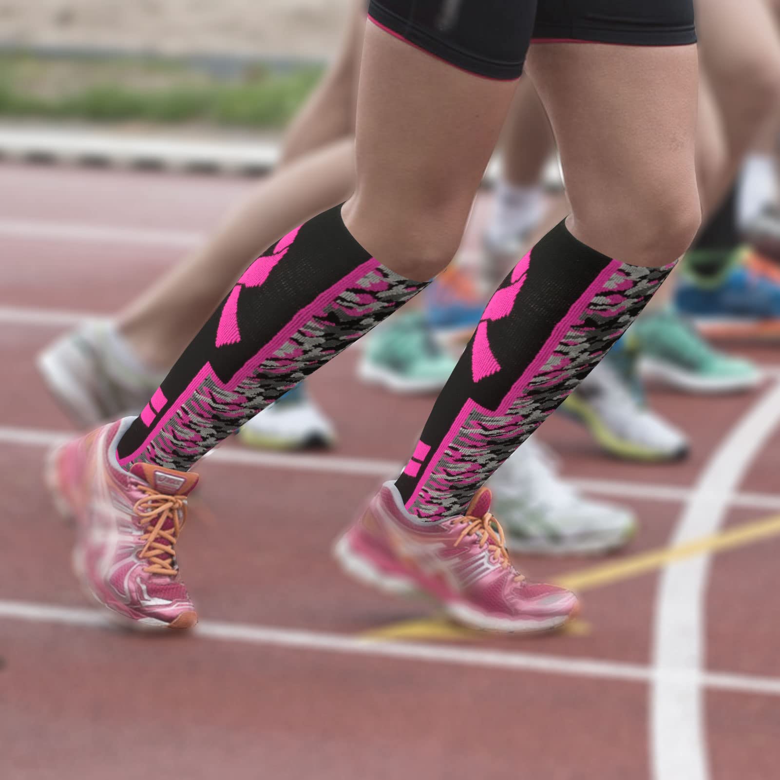 1/12/24 Pairs Pink Ribbon Breast Cancer Awareness Socks for Women & Men - Football, Baseball Support Socks for Adults & Youth - Perfect for Fundraising, Sports Events & Daily Wear