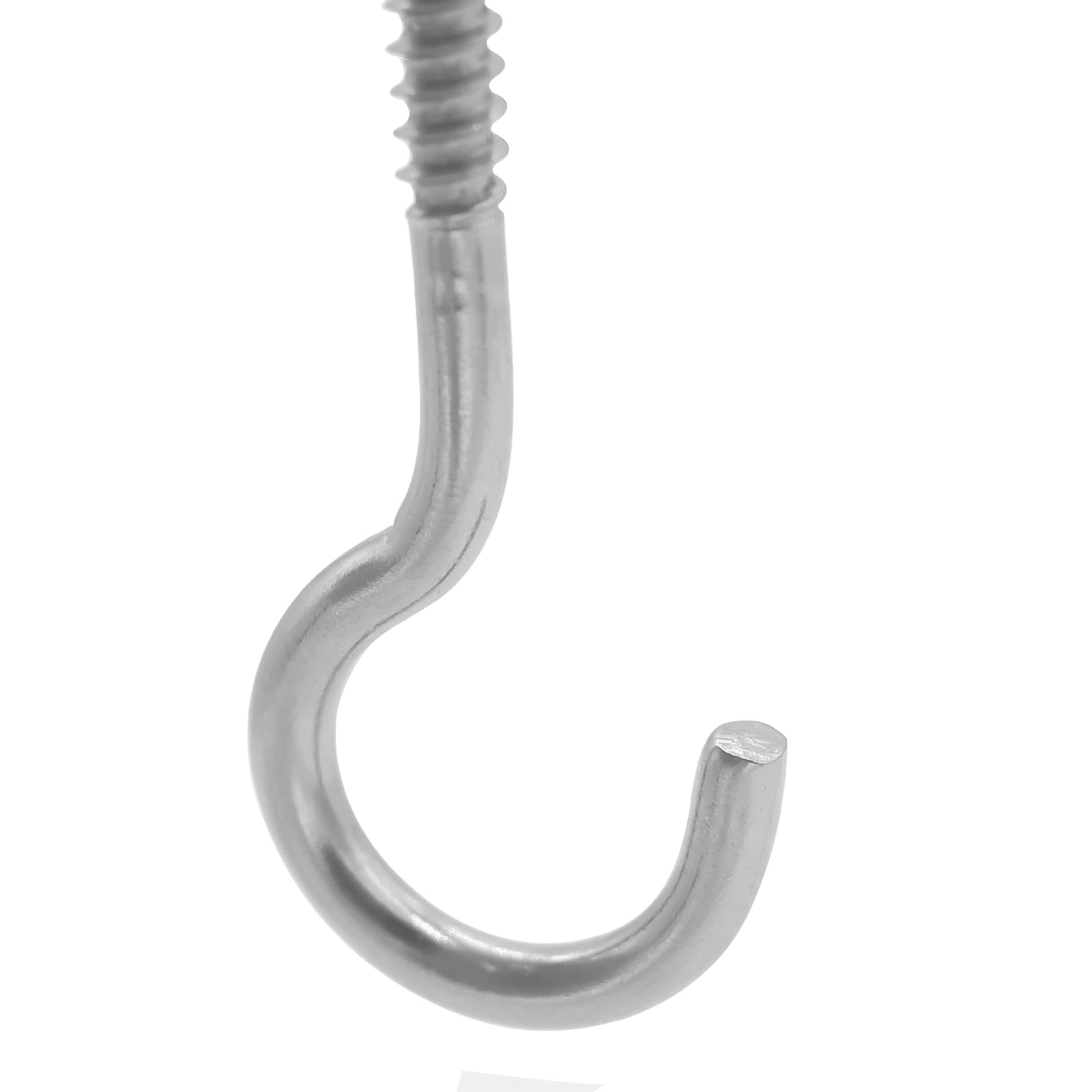 24 Pack M6 304 Stainless Steel Screw Eye Hooks - 2.5 Inch Heavy Duty Eye Bolts - 200LB Load Bearing Capacity - Self-Tapping Eye Ring Hooks for Wood, Metal & DIY Projects - Perfect for Hanging Plants, Hammocks & Outdoor Decor