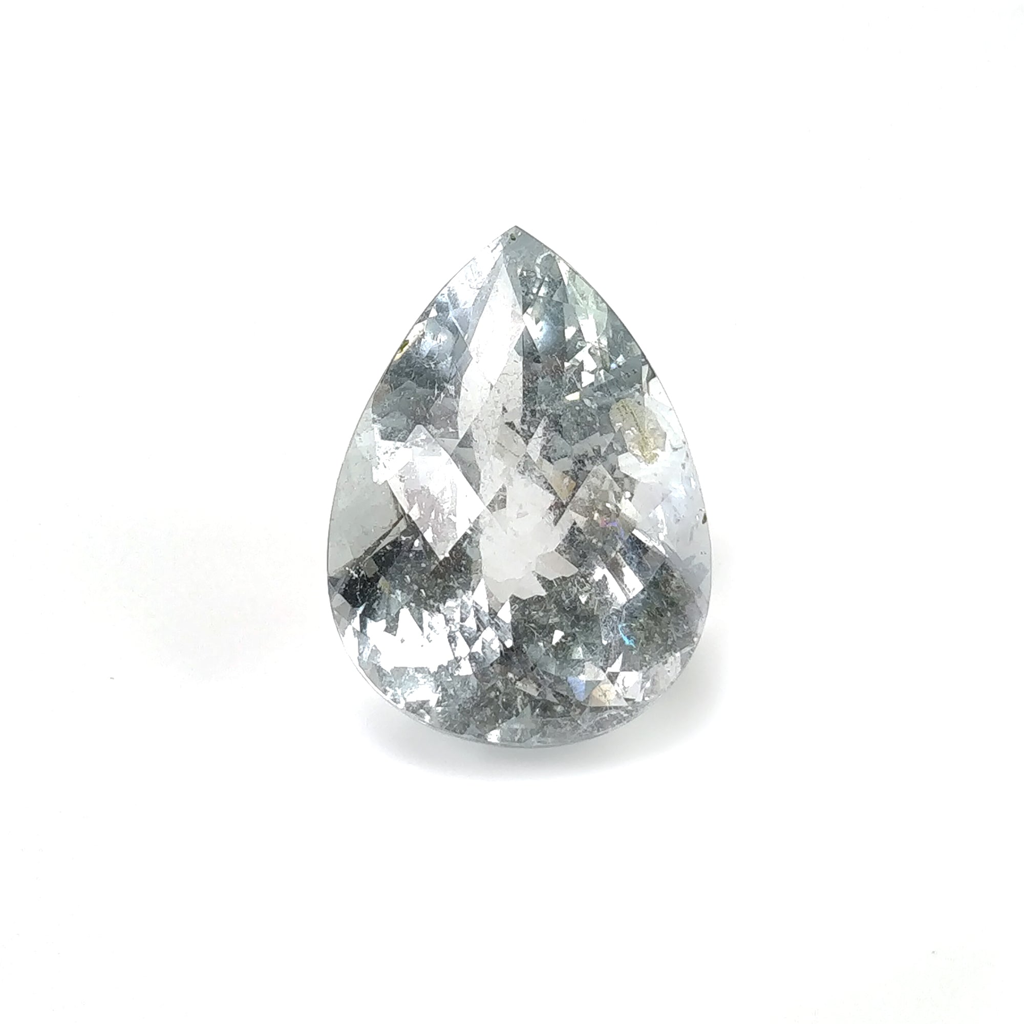 Natural Untreated Blue Aquamarine Gemstone - 64.65cts Pear Shape Checker Cut (31.5×23mm) | Unheated Aquamarine for Jewelry Making, Engagement Rings & Collector's Pieces
