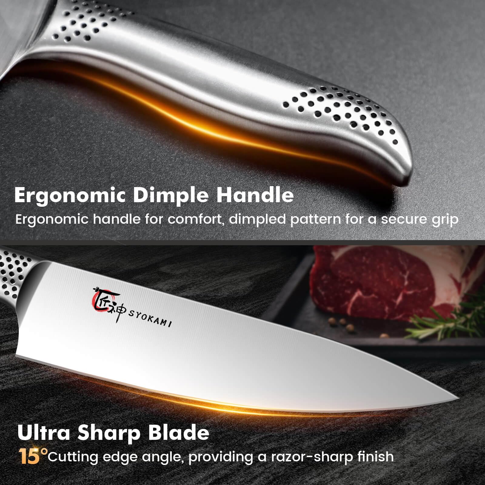 Premium Japanese Style Kitchen Knife Set - 14 PCS High Carbon Stainless Steel Sharp Knives with Magnetic Block Holder, Ergonomic Handle & Sharpener - Perfect for Home Chefs, Cooking Enthusiasts & Professional Kitchens