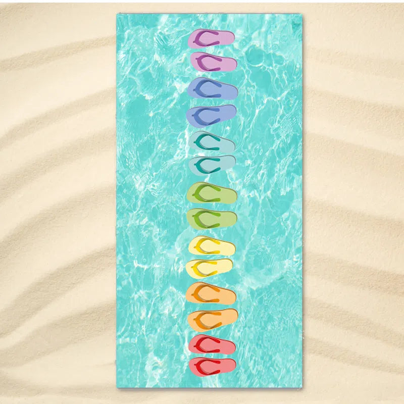Rainbow Extra Large Flip Flops - Soft Beach Sandals for Women & Men - Perfect for Pool, Beach, and Vacation Comfort