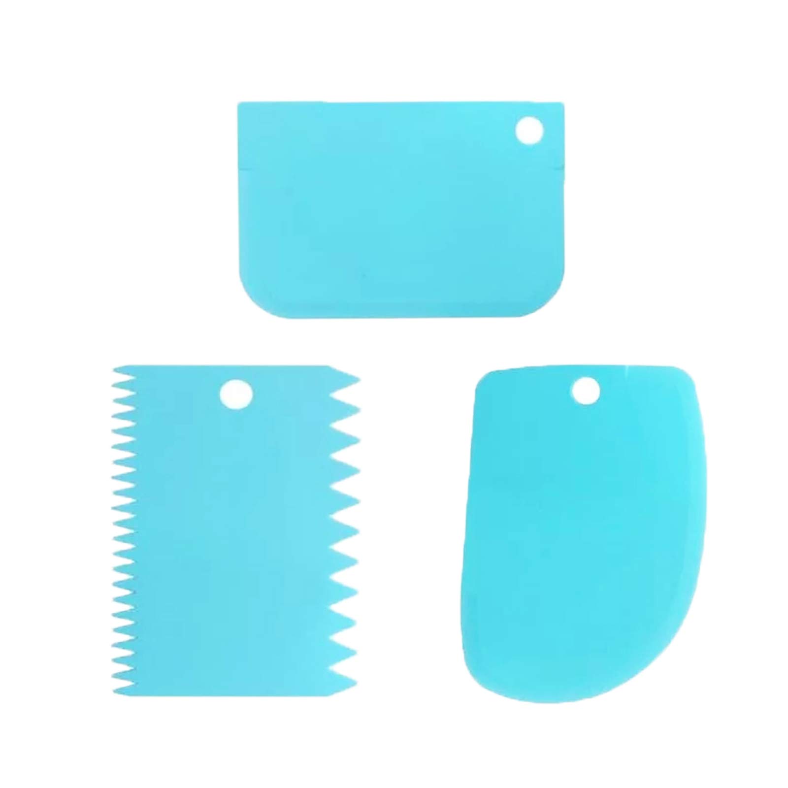 3 Pcs Cake Scraper Smoother Set - Professional Cake Decorating Tools for Smooth Icing, Plastic Dough Scraper & Flexible Bowl Scraper - Perfect for Baking, Cake Decorating & Pastry Making at Home or Bakery