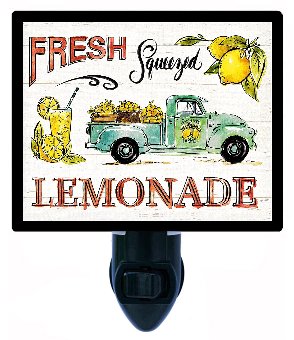 Decorative Photo Night Light - Fresh Squeezed Lemonade & Lemons Design - Kitchen Night Light for Bedroom, Nursery, or Home Decor - Perfect for Nighttime Reading & Ambiance