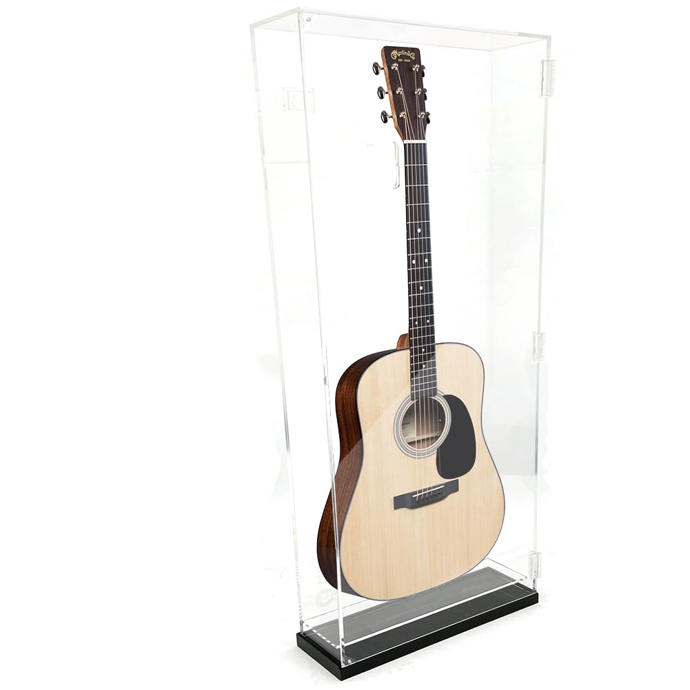 Deluxe Acrylic Guitar Display Case - Wall Mount & Tabletop UV-Protected with LED Lights | Perfect for Home, Studio & Music Store Guitar Showcase