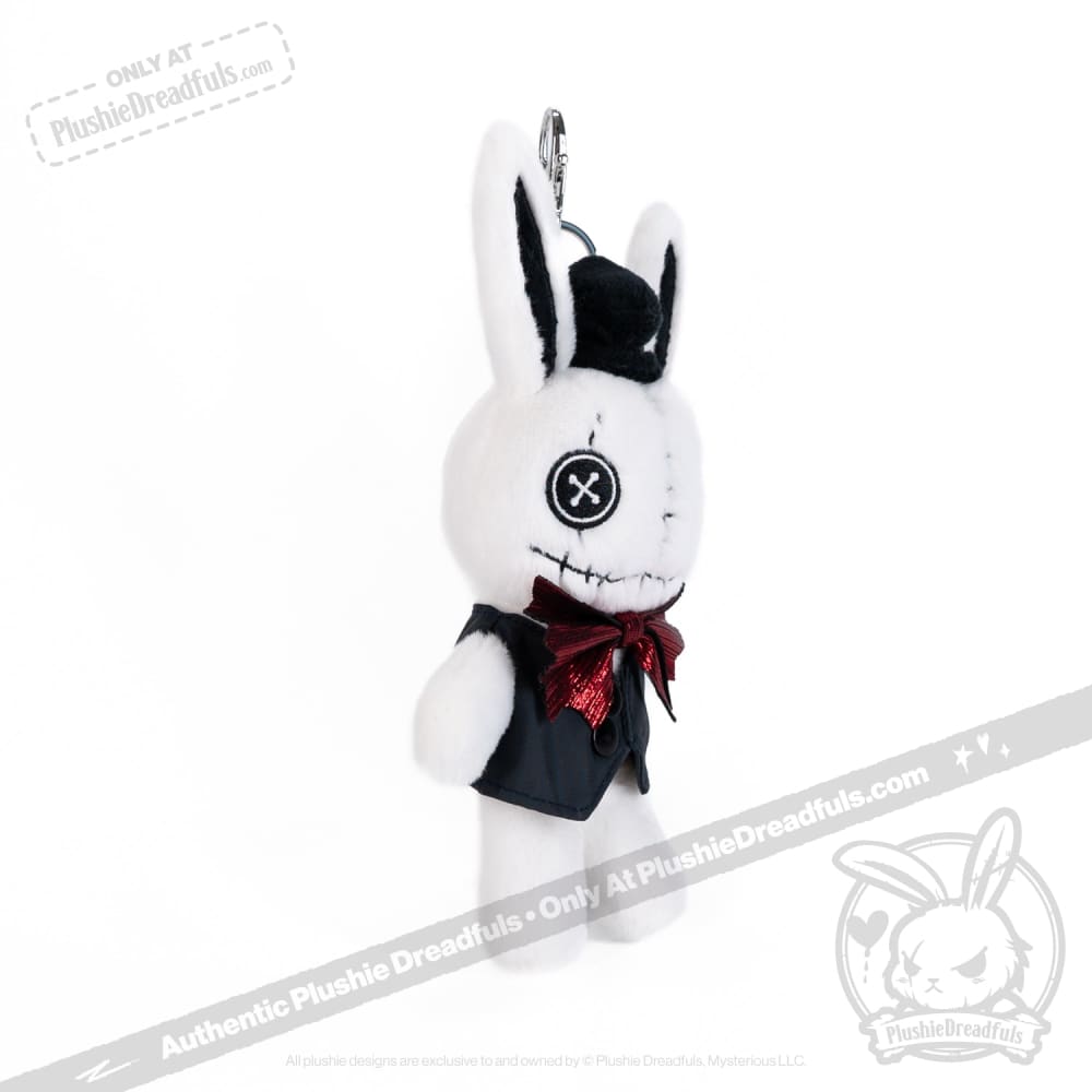 Victorian Style White Rabbit Plush Keychain - Cute Bunny Keyring Accessory for Bags, Backpacks & Gifts | Perfect for Alice in Wonderland Fans & Collectors