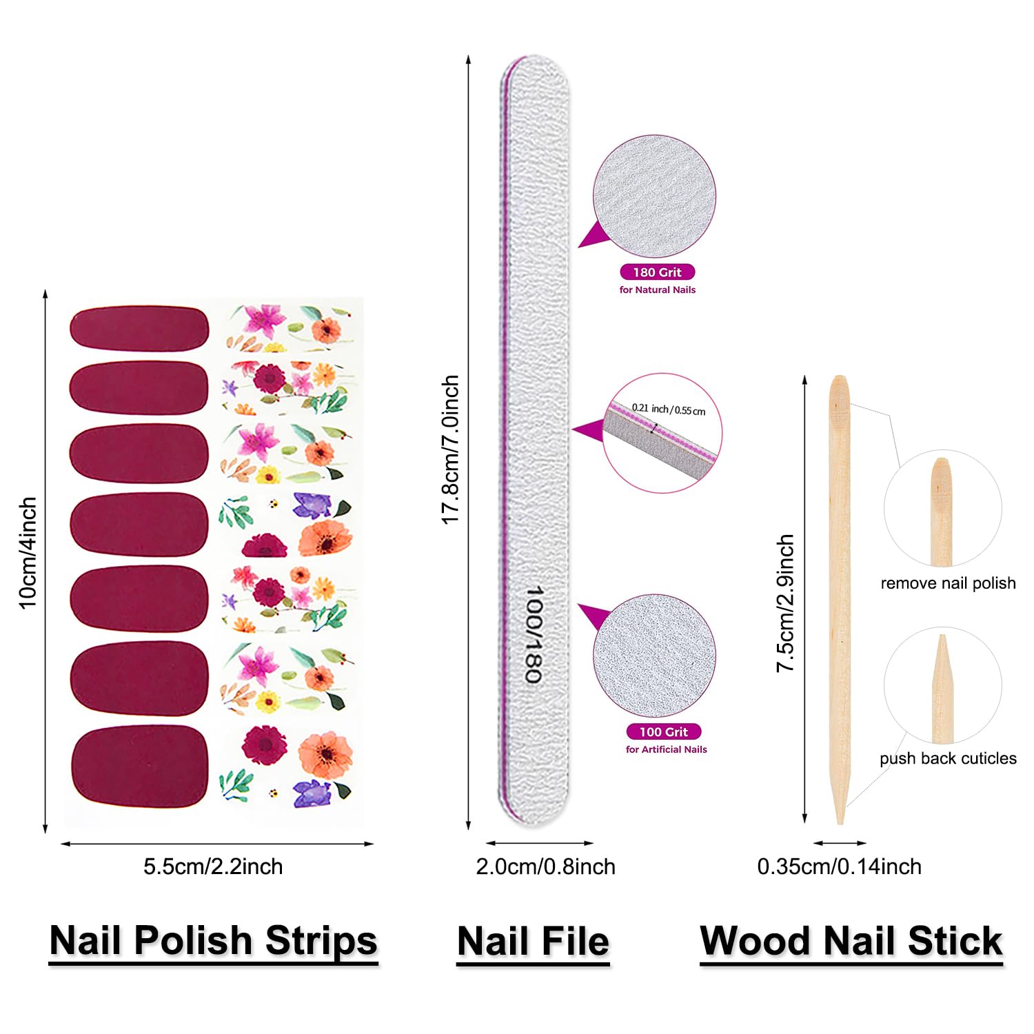 30 Sheets Solid Color & Glitter Nail Polish Strips - Self-Adhesive Nail Wraps for Women & Girls - DIY Nail Art Stickers with Free Nail File - Perfect for Parties, Weddings, and Everyday Nail Care