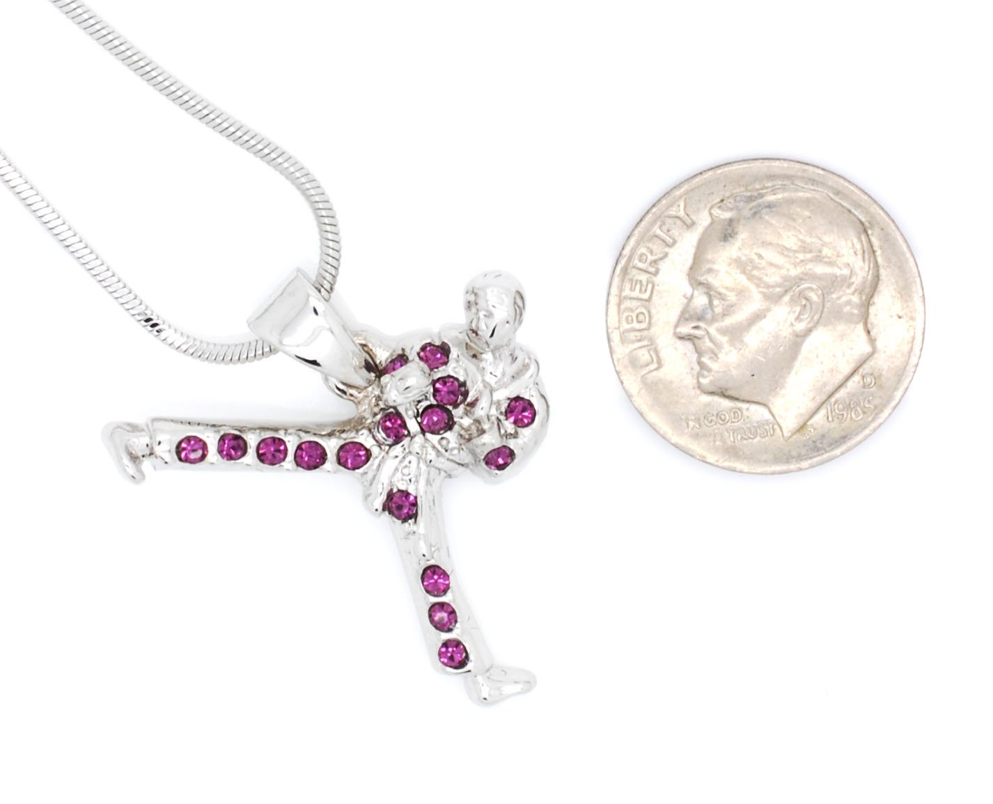 Violet Victoria Karate Necklace with Crystals - Perfect for Martial Arts & Taekwondo Training