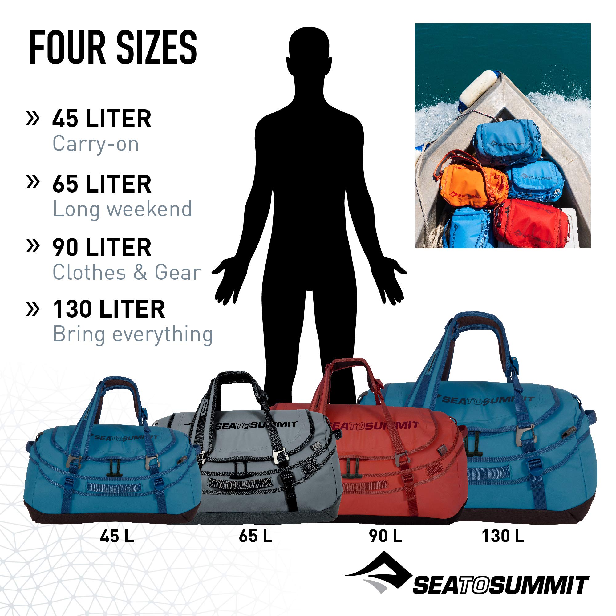 Sea to Summit Expedition Duffle Bag with Backpack Straps - Waterproof Travel Duffel for Camping, Hiking & Outdoor Adventures - Perfect for Gear Storage & Adventure Travel