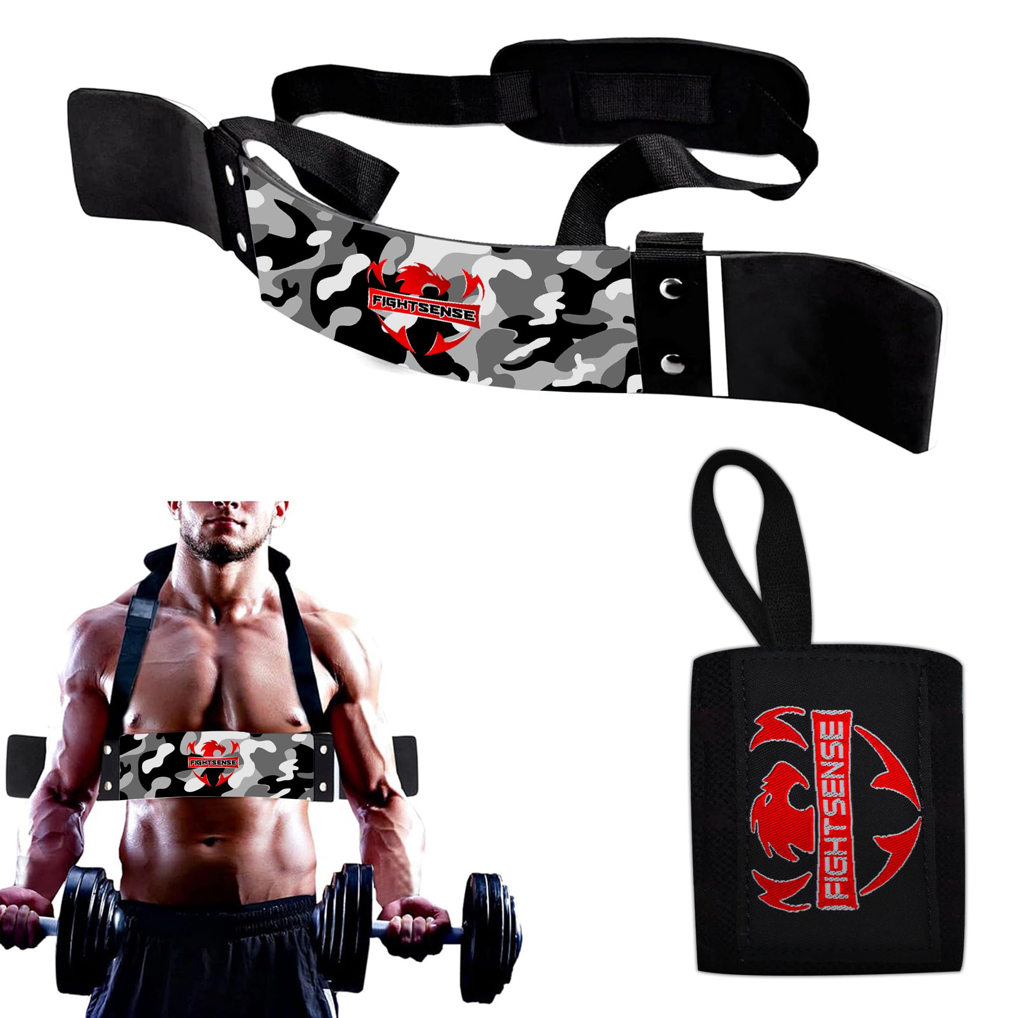 FIGHTSENSE Arm Blaster - Biceps & Triceps Workout Isolator for Muscle Building - Gym & Home Fitness Training Support - Perfect for Strength Training and Bodybuilding
