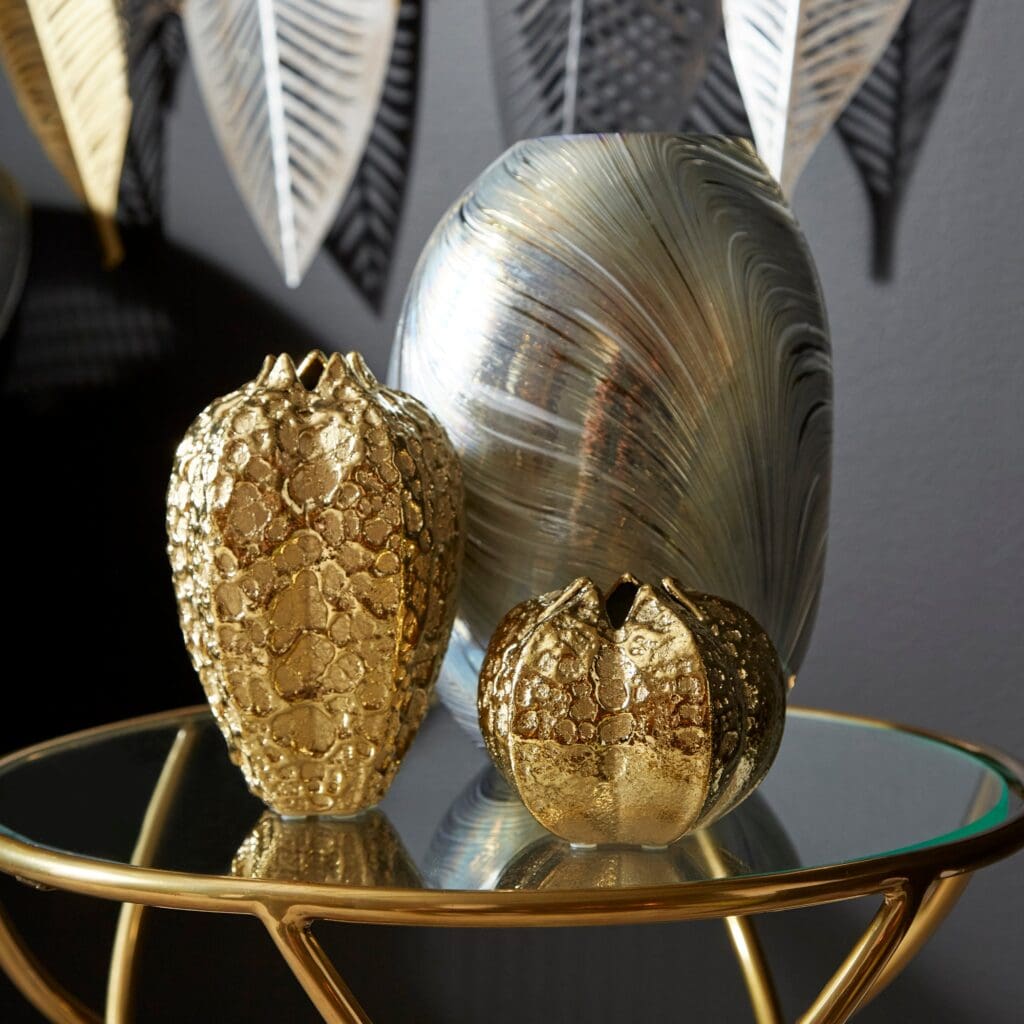 Cyan Design 10801 Pores Vase - Gold Medium Size - Elegant Home Decor for Living Room, Dining Table, or Wedding Centerpiece