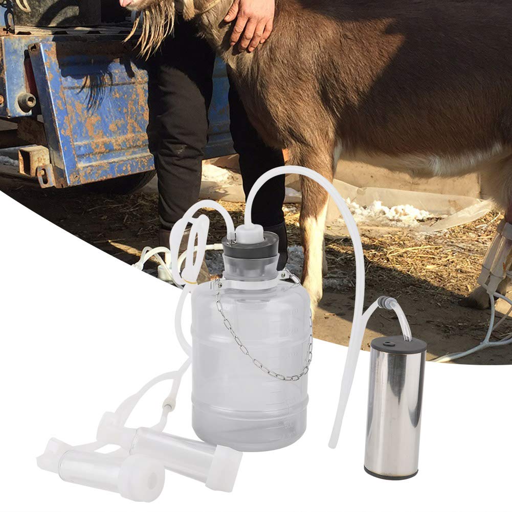 EVTSCAN 3L Electric Milking Machine for Goats & Cows - Portable Vacuum Pulse Pump Milker Kit with 100-240V (US Plug) - Perfect for Small Farms, Homesteading & Dairy Production