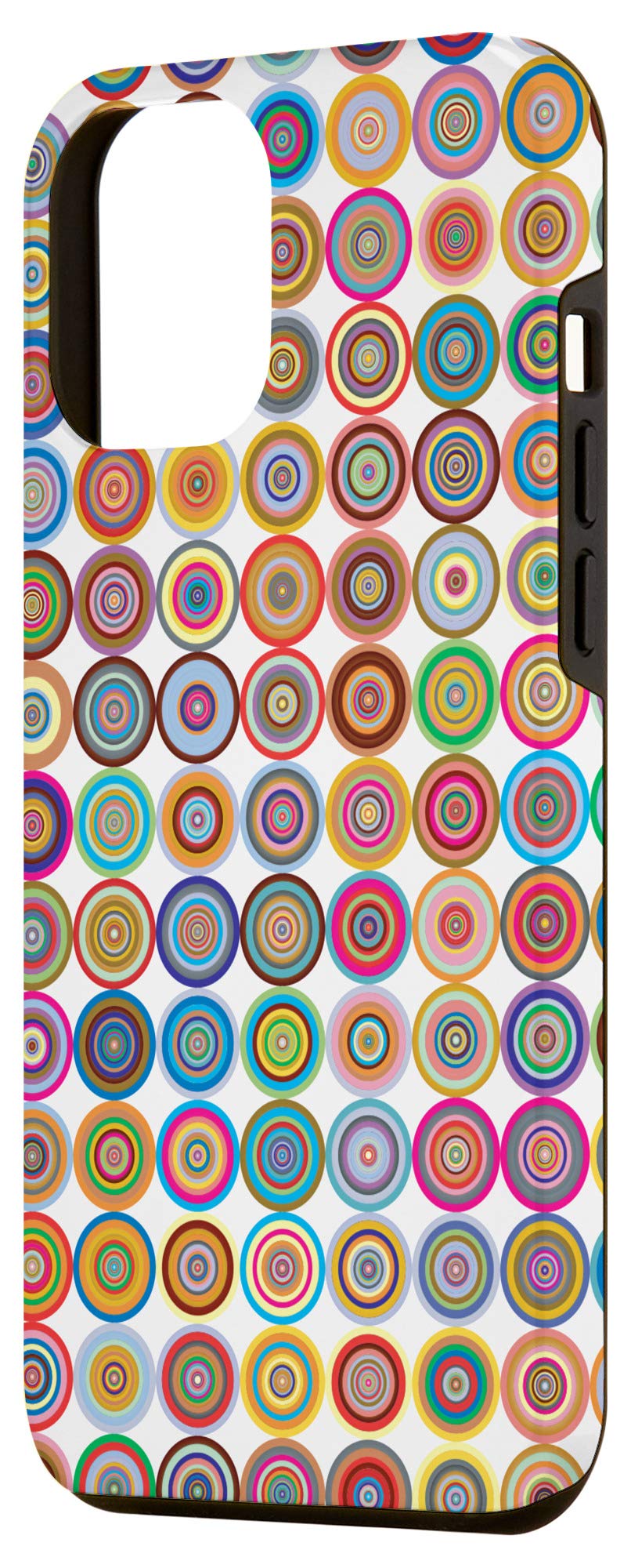 iPhone 12 Pro Max Case - Colorful Artistic Circle Design Protective Cover | Slim Fit Shockproof Phone Case for Everyday Use, Travel & Work