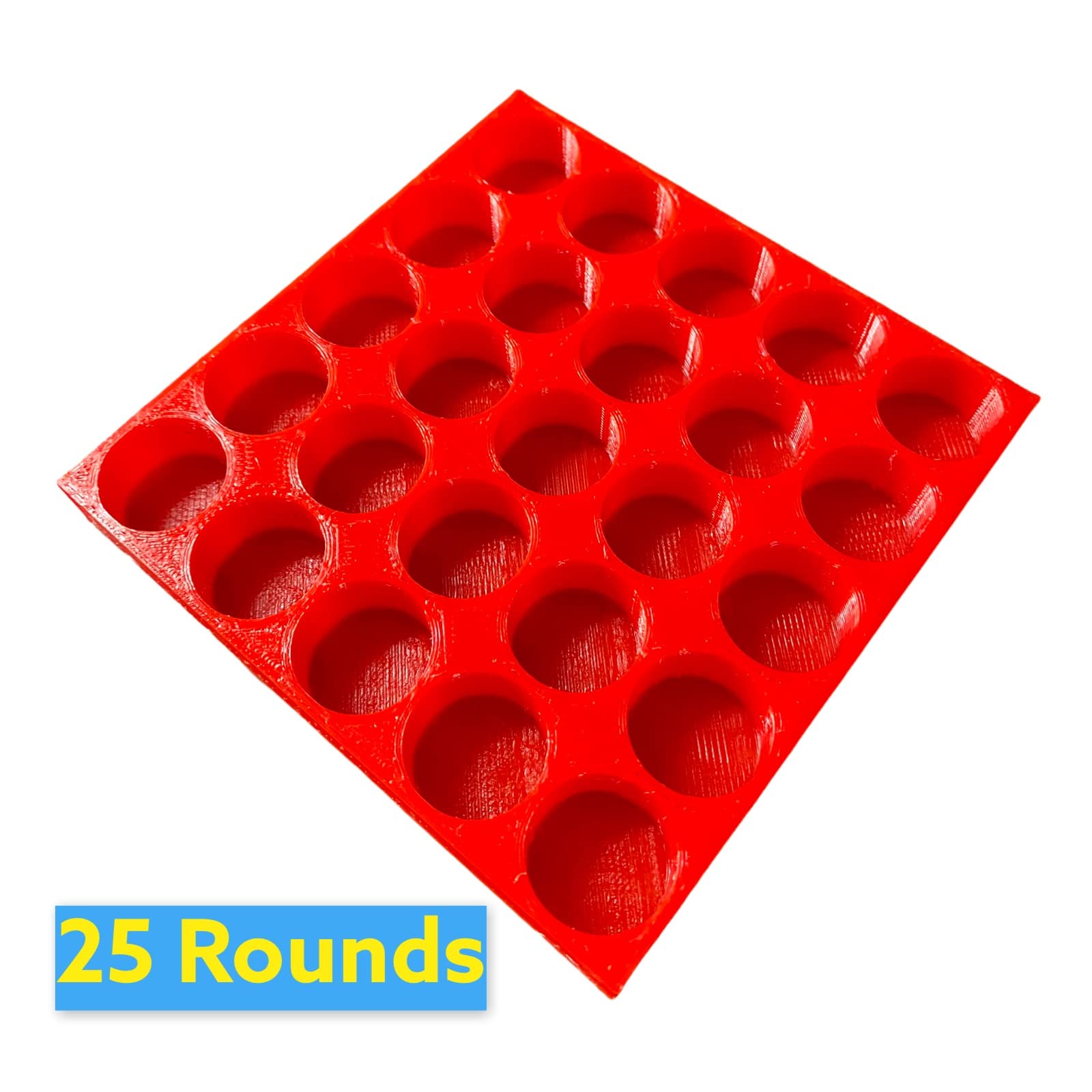 12 Gauge 25 Shotshell Reloading Block Tray - Durable Ammo Holder for Shotgun Shells | Perfect for Reloading Stations, Hunting & Shooting Range Accessories