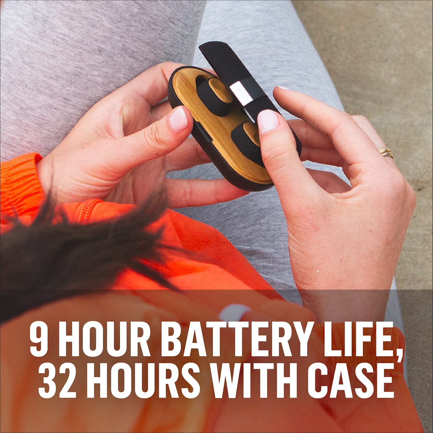 House of Marley Liberate Air True Wireless Earbuds with Mic - Bluetooth 5.0 Headphones, 32H Playtime, Sustainable Bamboo & Recycled Materials - Perfect for Gym, Running, Travel & Work Calls