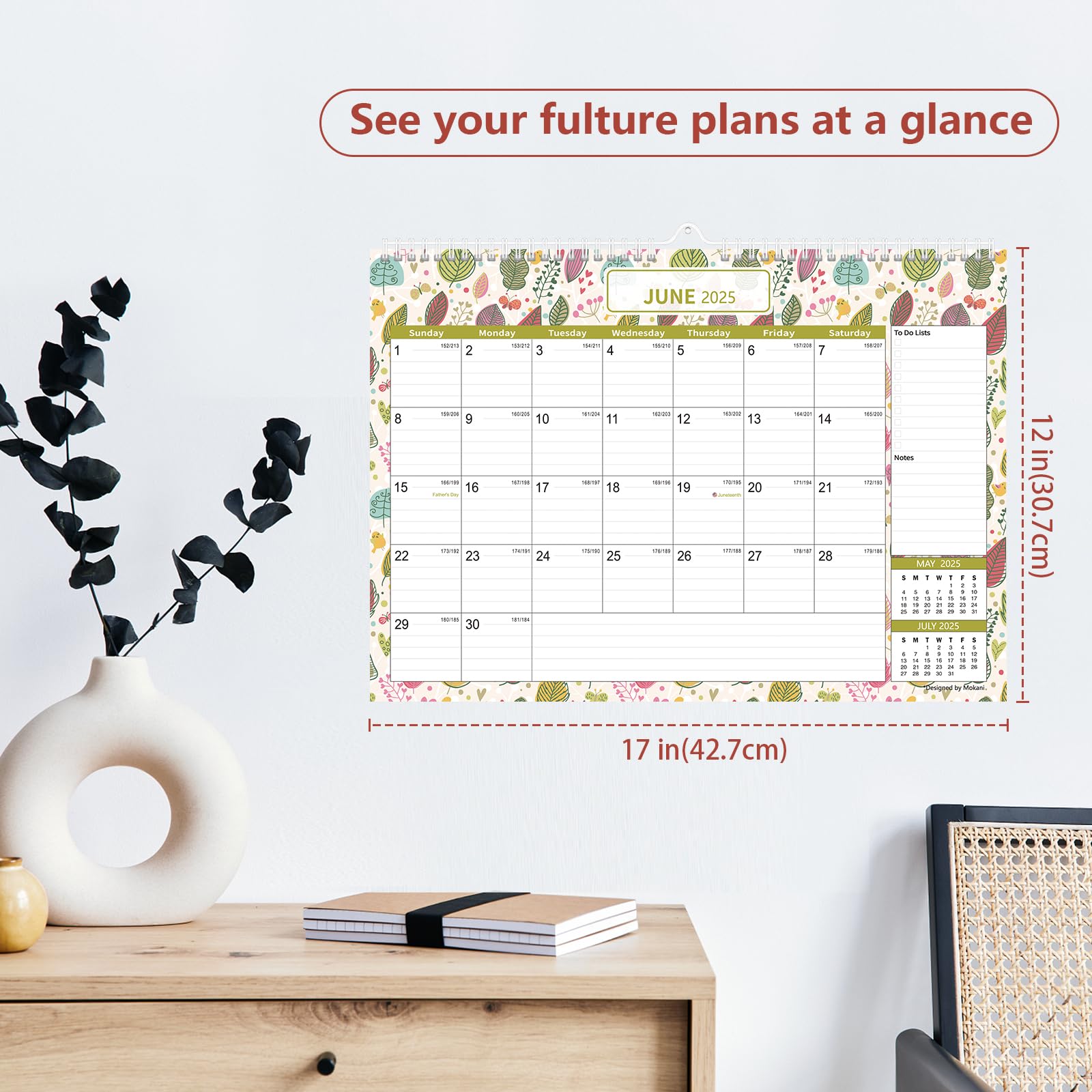 **2025-2026 Wall Calendar | Large 18-Month Planner (Jan 2025 - Jun 2026) with 234 Stickers | 12