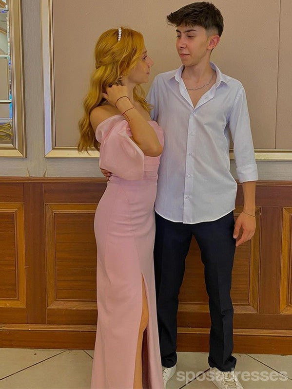 Elegant Pink Mermaid Off Shoulder Maxi Long Party Prom Dress for Women - Formal Evening Gown for Homecoming, Wedding, Ball & Special Occasions