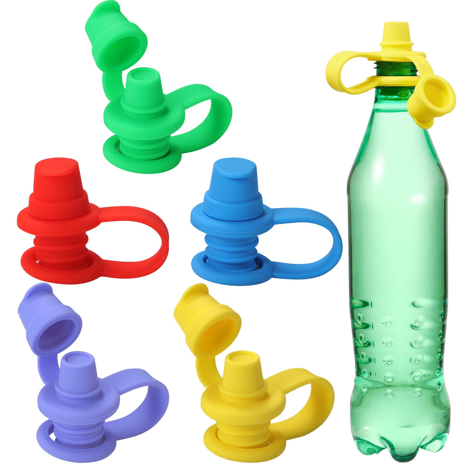 No Spill Silicone Bottle Spout for Toddlers - 5 Pack (Upgraded) - Perfect for Travel & Daycare