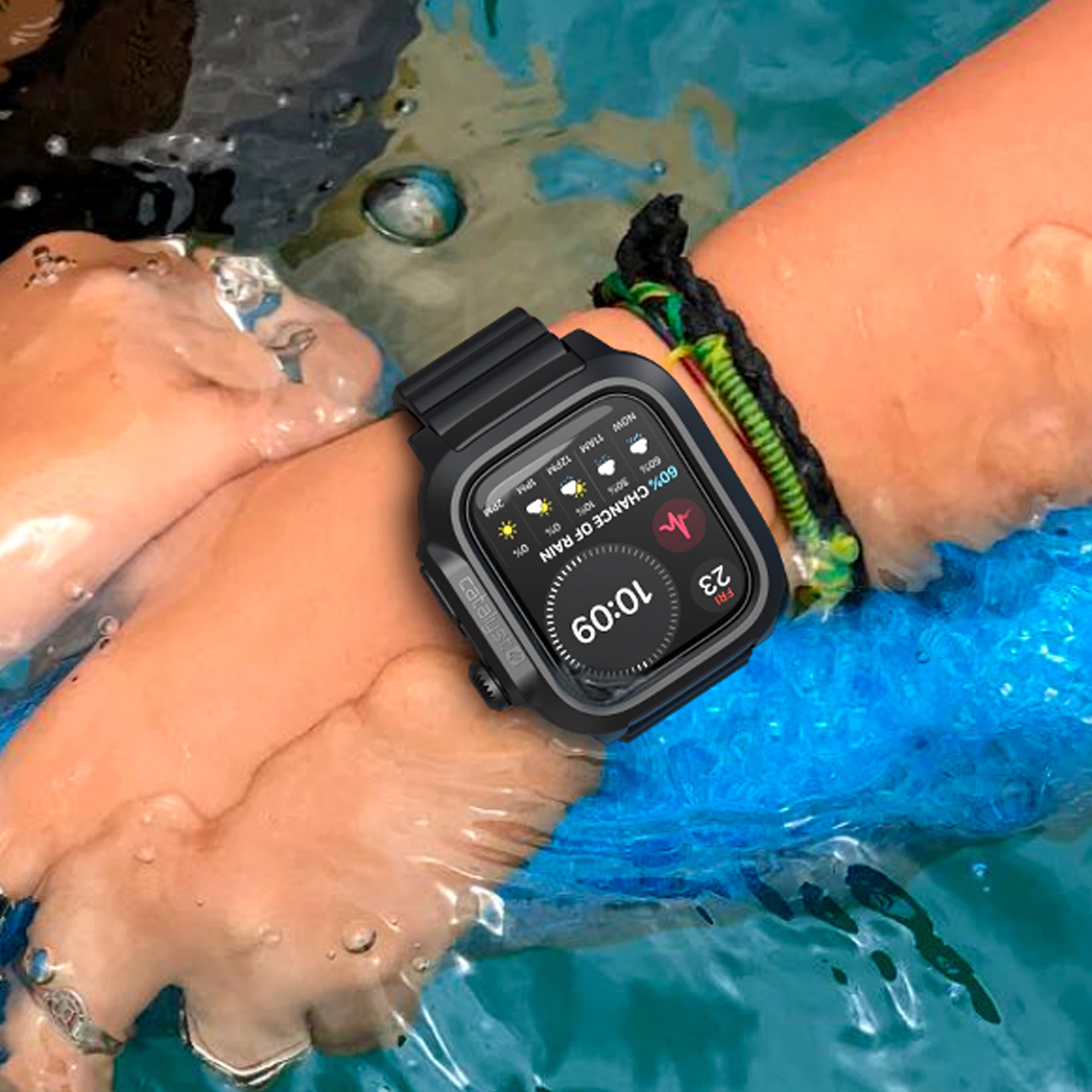 45mm 330ft Waterproof Case with Band for Apple Watch Series 9/8/7 - Durable Protection for Swimming, Diving & Outdoor Sports