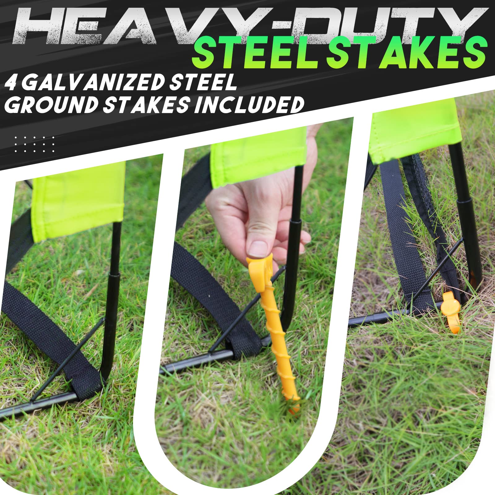 Best Foldable Soccer Goals for Kids & Adults - 5x3, 6x4, 9x5 FT Portable Soccer Nets with Carrying Bag - Perfect for Backyard Training, Youth Soccer Practice & Outdoor Sports Games