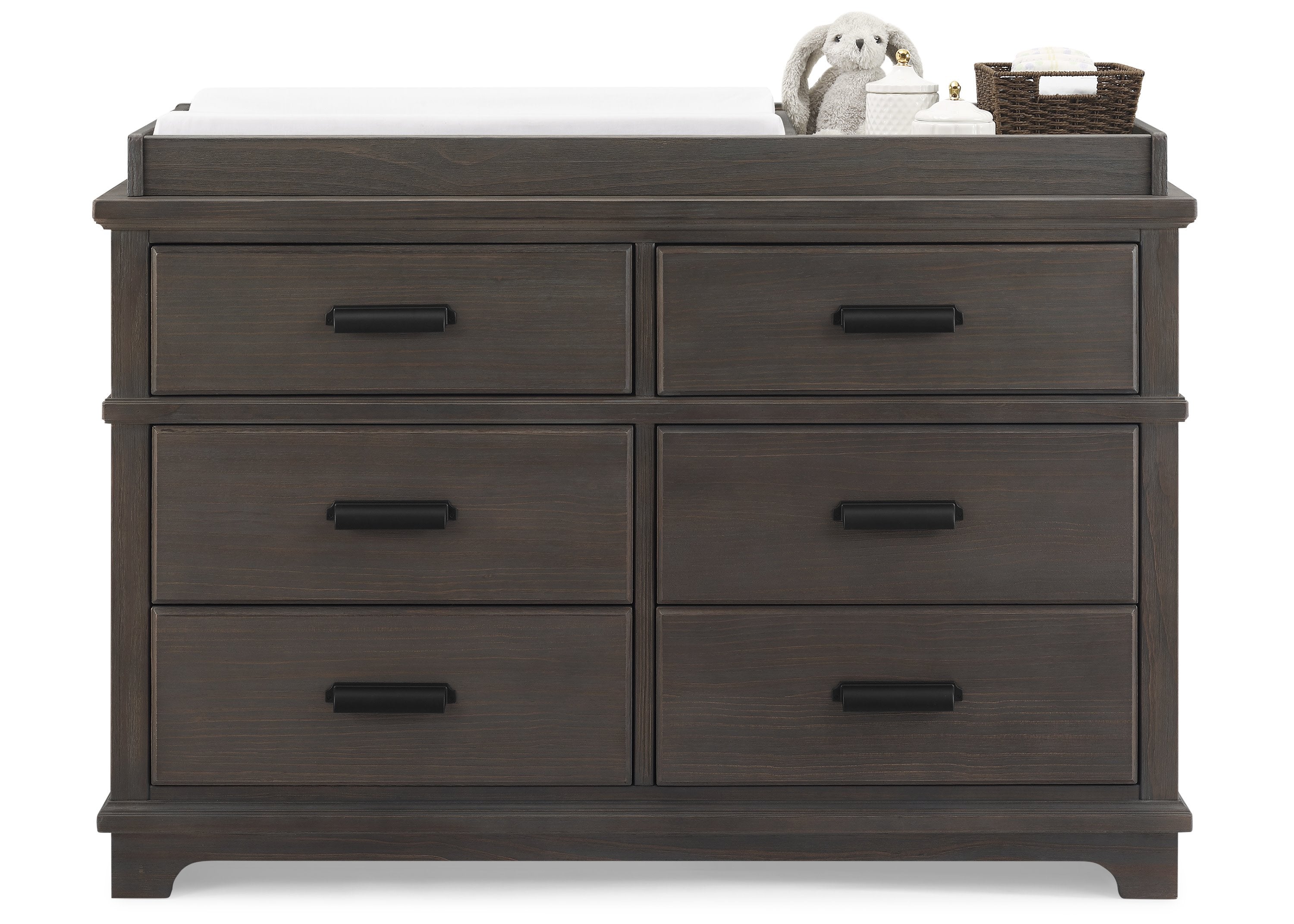 Asher 6-Drawer Baby Dresser with Changing Table Top - Nursery Storage Solution for Diapers, Clothes & Baby Essentials | Perfect for Newborns & Toddlers