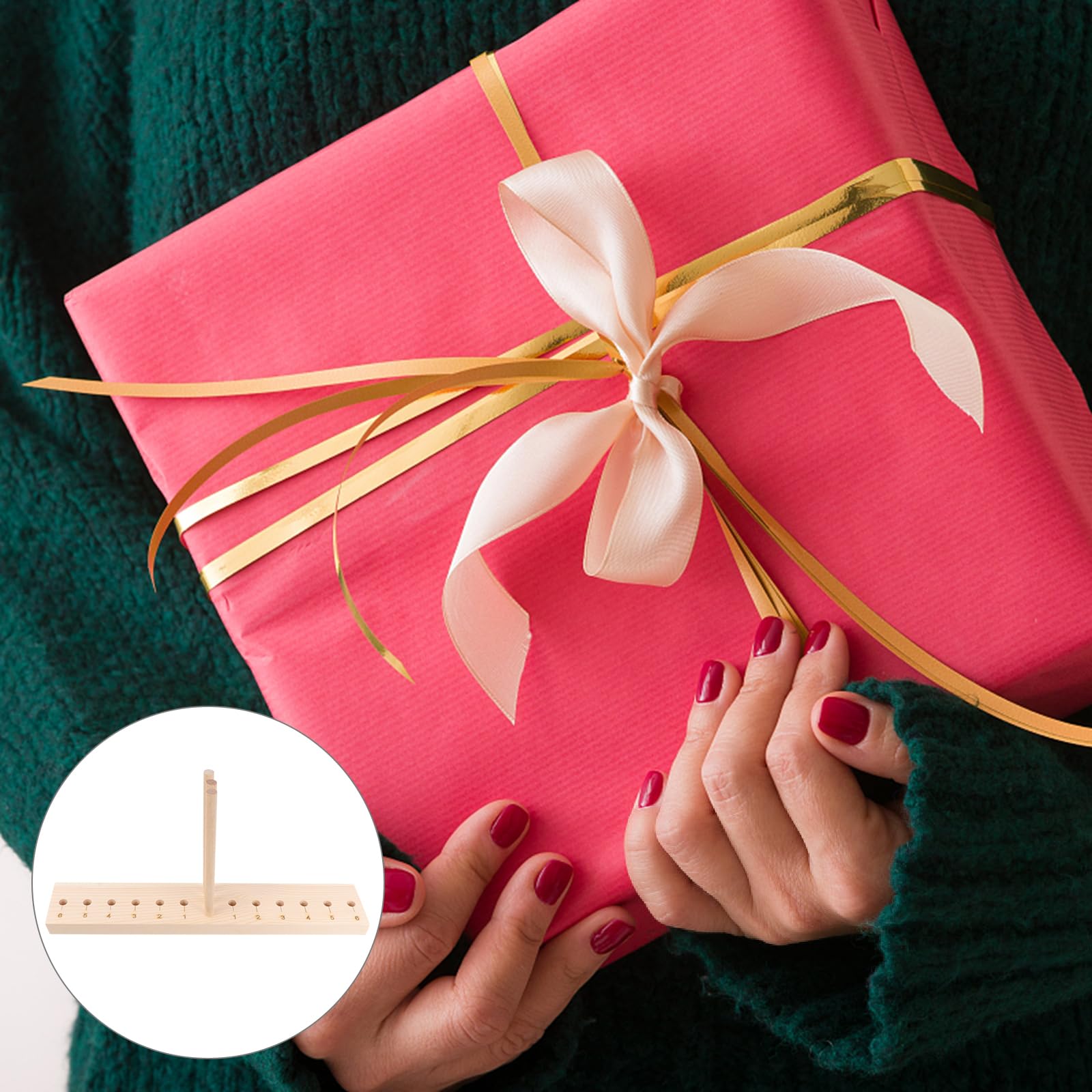 Wooden Bow Maker DIY Tool - Handmade Ribbon Bow Maker for Christmas Wreaths, Hair Bows, Corsages & Crafts - Perfect for Holiday Decorations, Gift Wrapping & DIY Projects