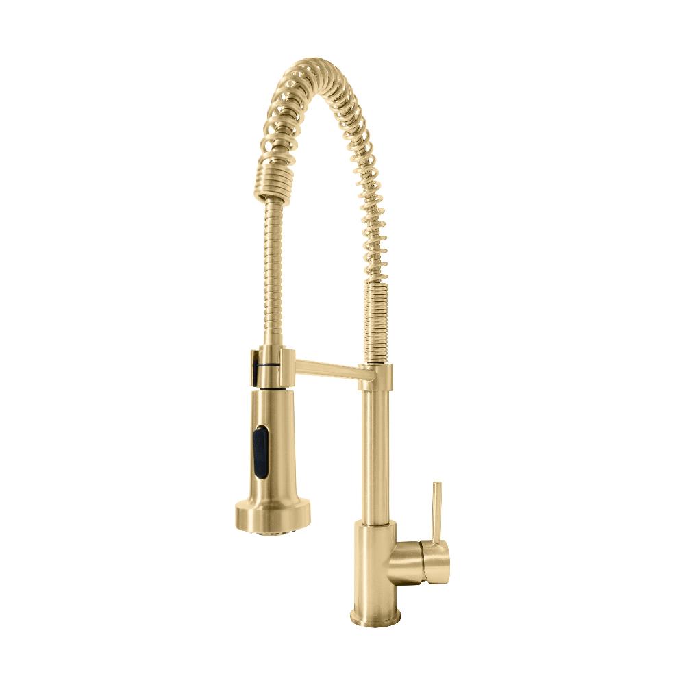 ZLINE Apollo Pull Down Spring Single Handle Kitchen Faucet in Champagne Bronze - High Arc Commercial Style Faucet for Modern Kitchens, Restaurants & Bar Sinks (APL KF CB)