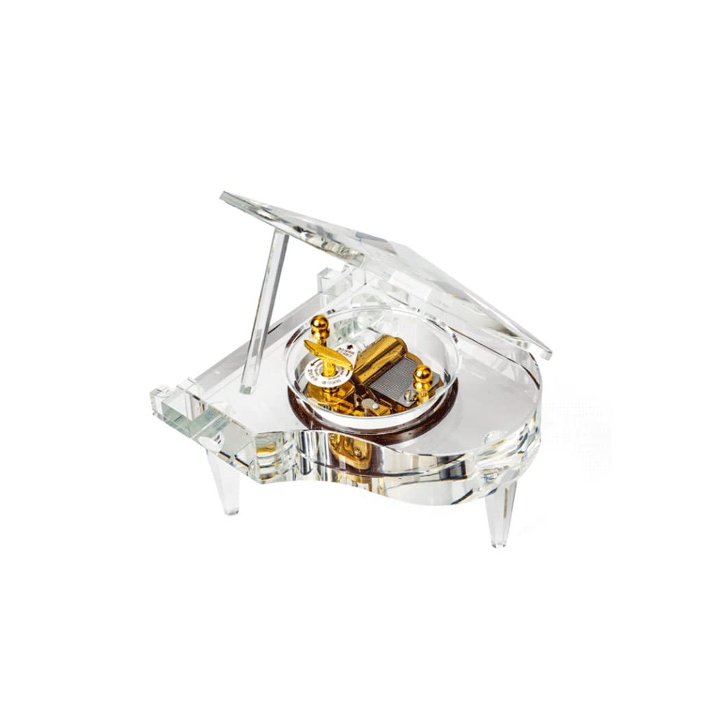 30-Note Crystal Piano Music Box - Creative Musical Gift with Bird's Poem Design for Wife, Daughter, Girls | Perfect for Christmas, Birthday, Anniversary & Home Decor | Clear Glass Music Box with Smooth Mechanism