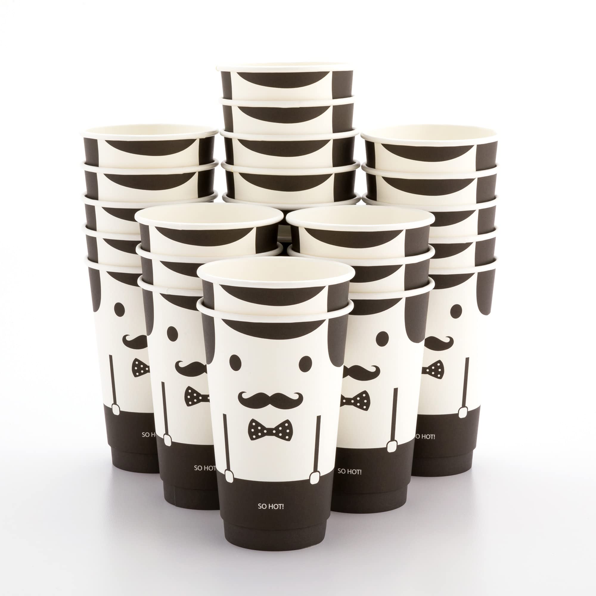 Restaurantware Restpresso 16oz Insulated Coffee Cups with Lids (20-Pack) - Leakproof, Non-Slip Ripple Wall Hot Cups - Disposable Red Paper Cups for Coffee, Tea, Hot Cocoa & Lattes - Perfect for Cafes, Offices & Catering Events