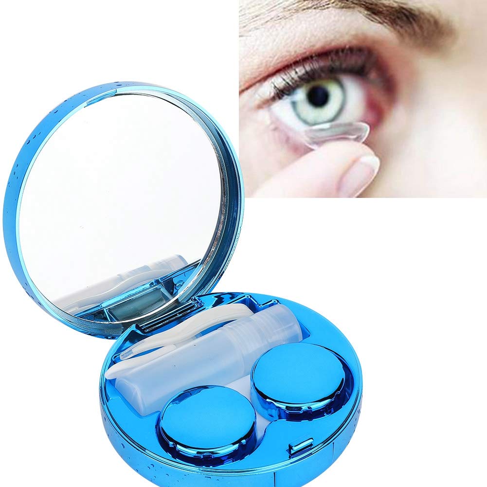 Lightweight Portable Contact Lens Storage Box - Travel-Friendly Daily Use Case for Contact Lenses (Blue) | Perfect for Travel, Gym & On-the-Go Eye Care