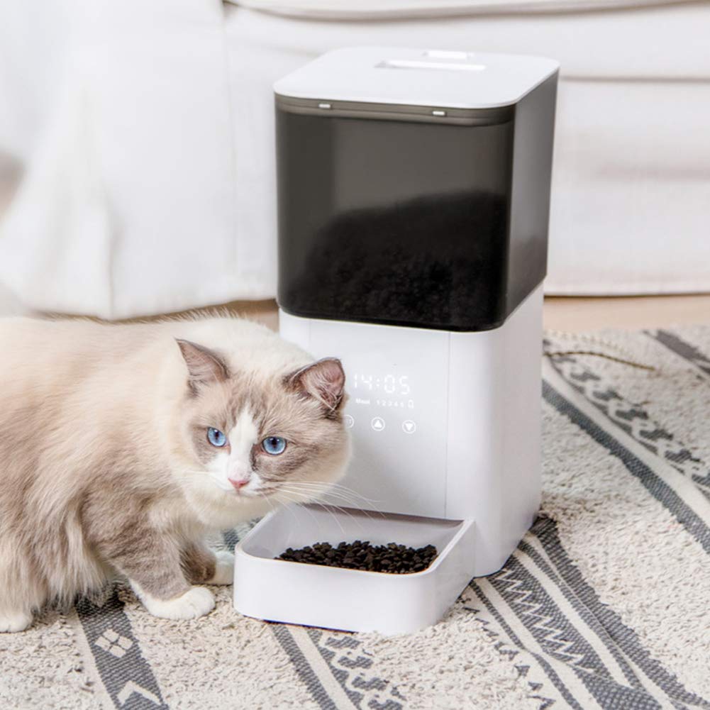 Automatic Cat Feeder with Timer - 6.5L Smart Pet Food Dispenser for Dogs & Cats, Programmable Portion Control, Touch Screen for 1-5 Meals Daily - Perfect for Small & Medium Pets While Traveling or at Work