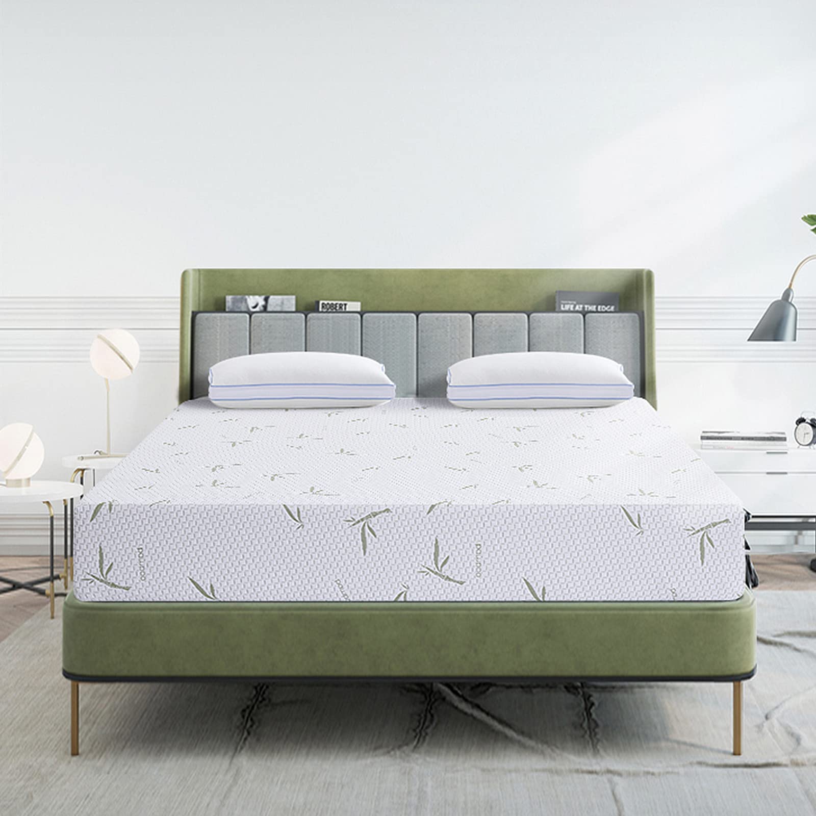 **10 Inch Twin Size Memory Foam Mattress - Green Tea Gel Infused, Breathable Bamboo Cover, Medium Firmness, CertiPUR-US Certified - Perfect for Kids' Rooms, Guest Beds & Small Spaces**