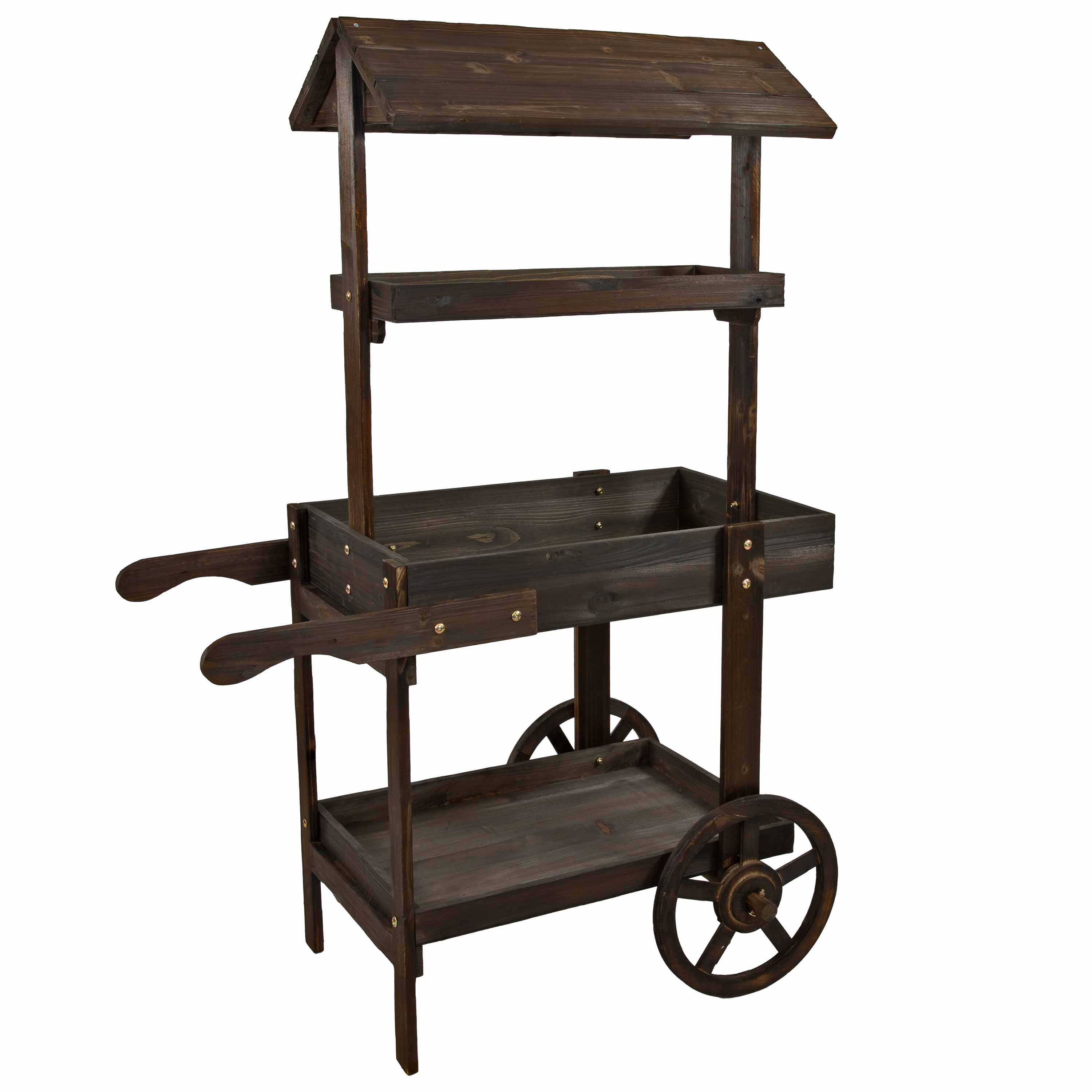 Sunnydaze Country Market Flower Cart Display Stand - 49.25