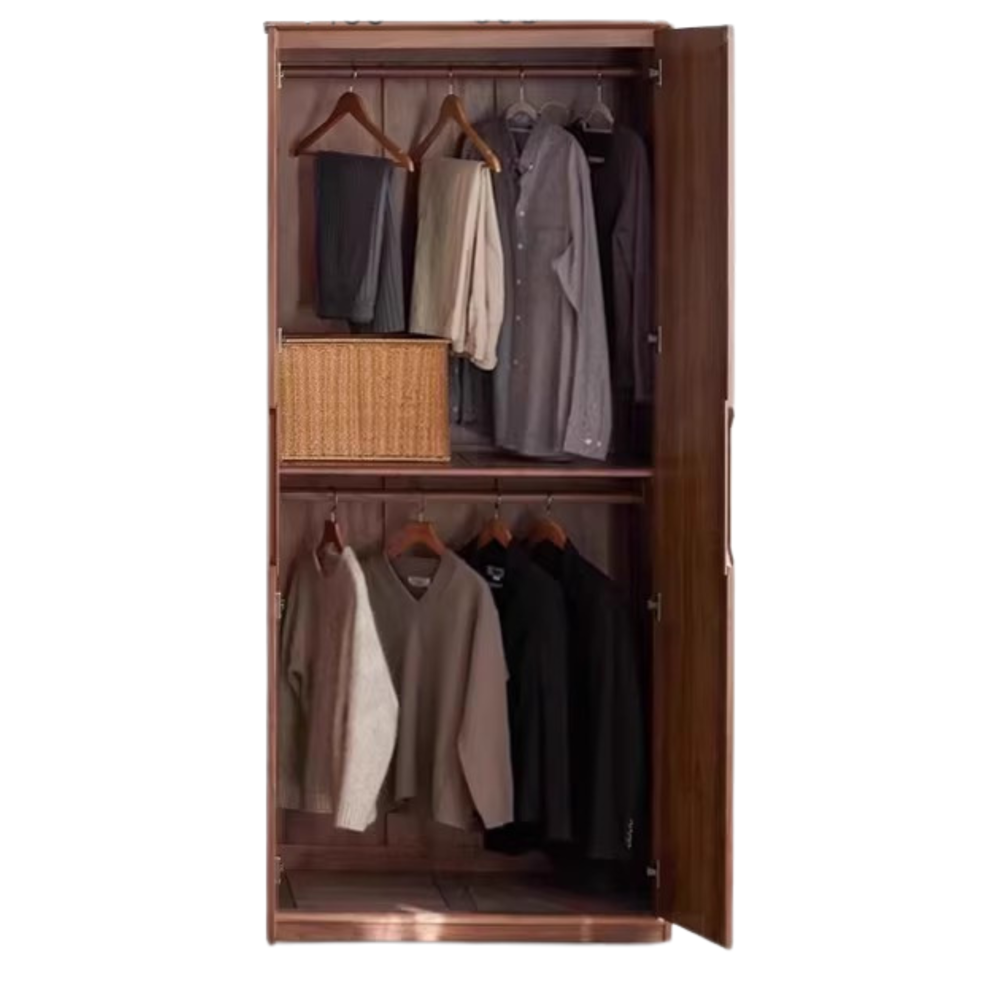 Solid Black Walnut Wood Large Wardrobe - Spacious Closet Organizer for Bedroom, Walk-in Closet & Master Suite Storage