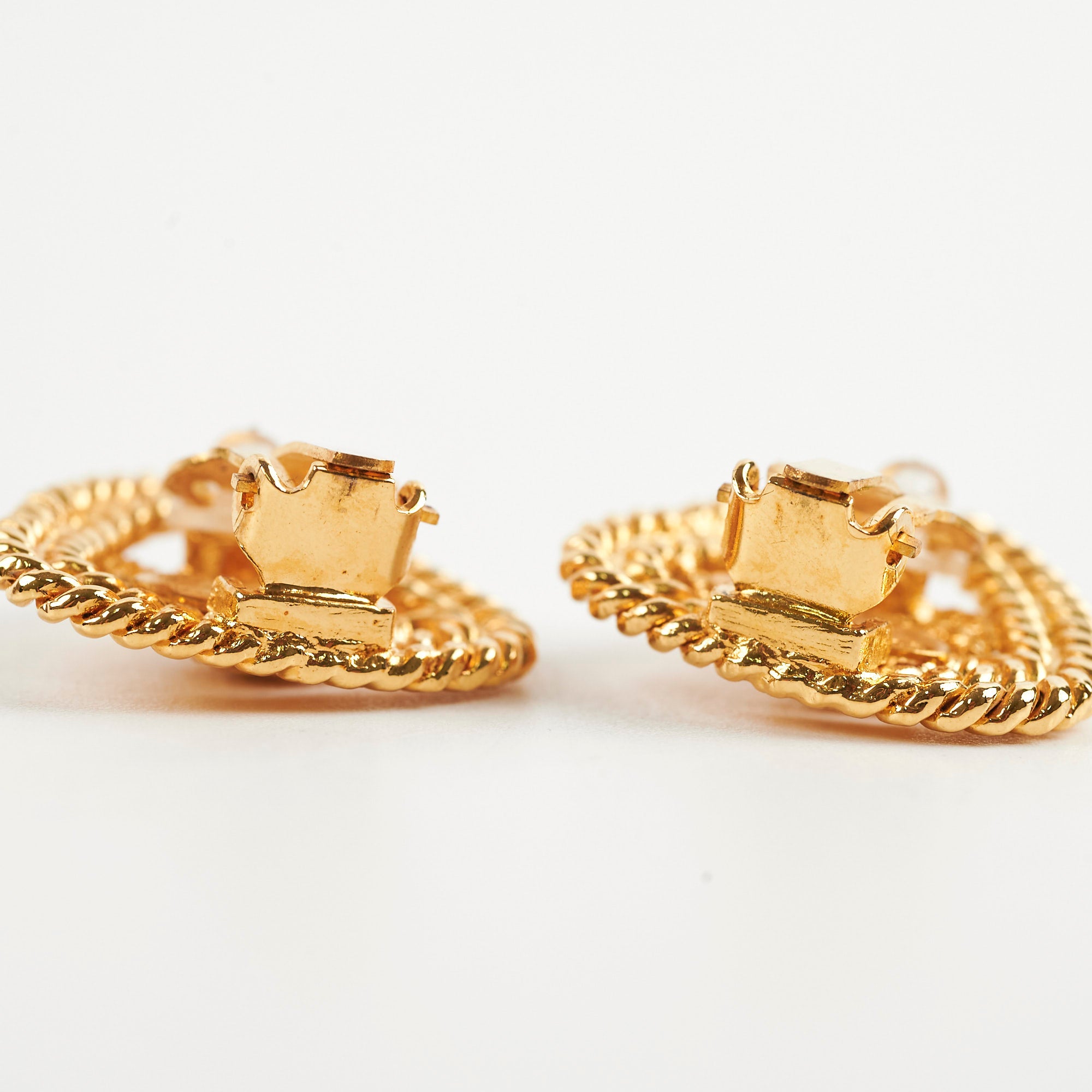 Chanel CC Triangle Clip-On Earrings for Women - Fashion Luxury Statement Earrings for Parties, Weddings & Special Occasions