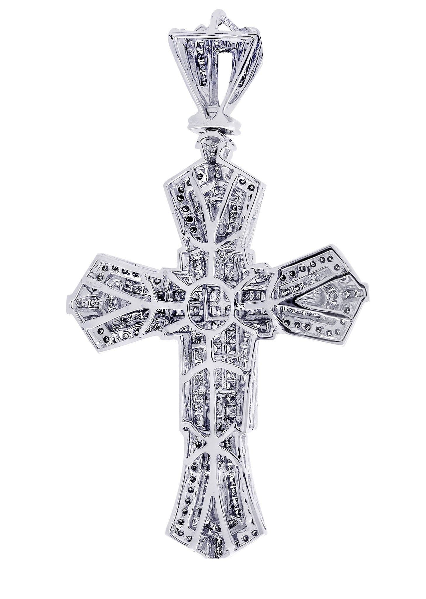 2.75 Carat Diamond Cross Pendant Necklace - 17.18 Grams Solid Gold Religious Jewelry for Women - Perfect for Baptism, First Communion & Wedding Gifts