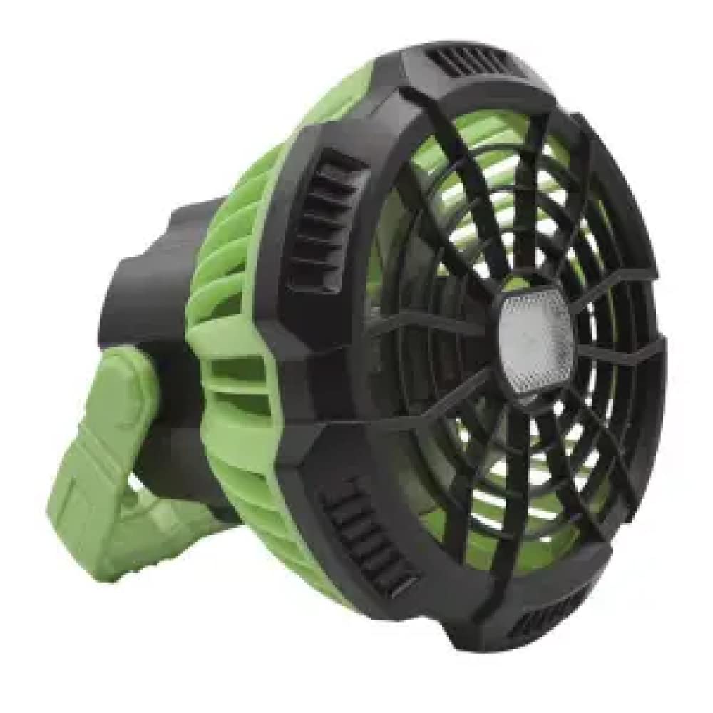 SHWUEN 5200mAh Rechargeable Camping Fan with LED Lantern & Remote Control - Portable USB Tent Fan for Outdoor, Indoor, Picnic, BBQ, Fishing, Hiking, Travel (Green)