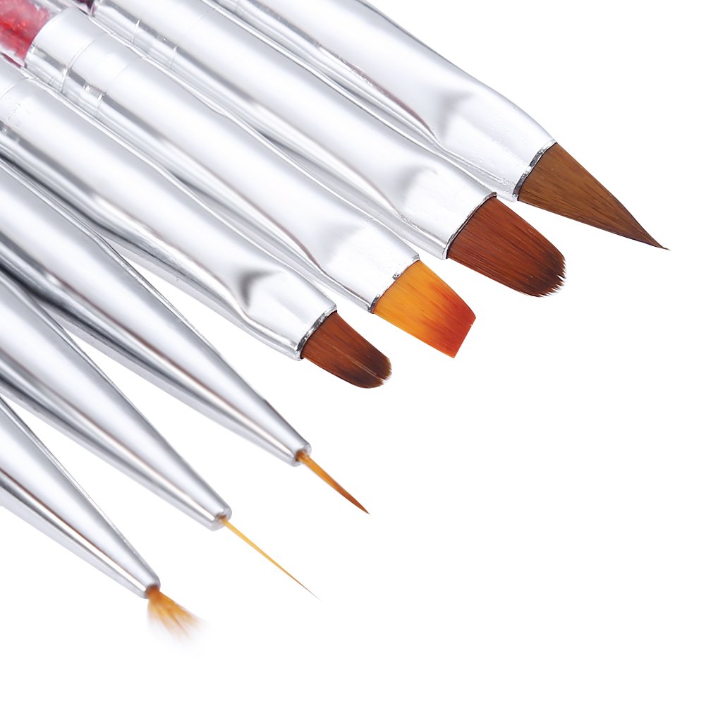 7Pcs Professional Nail Art Brush Set for Gel Polish - Liner, Carving & Flower Drawing Pens - Essential Nail Design Tools for Salon & Home Manicures - Perfect for Acrylic, Gel Extensions & Nail Art Designs
